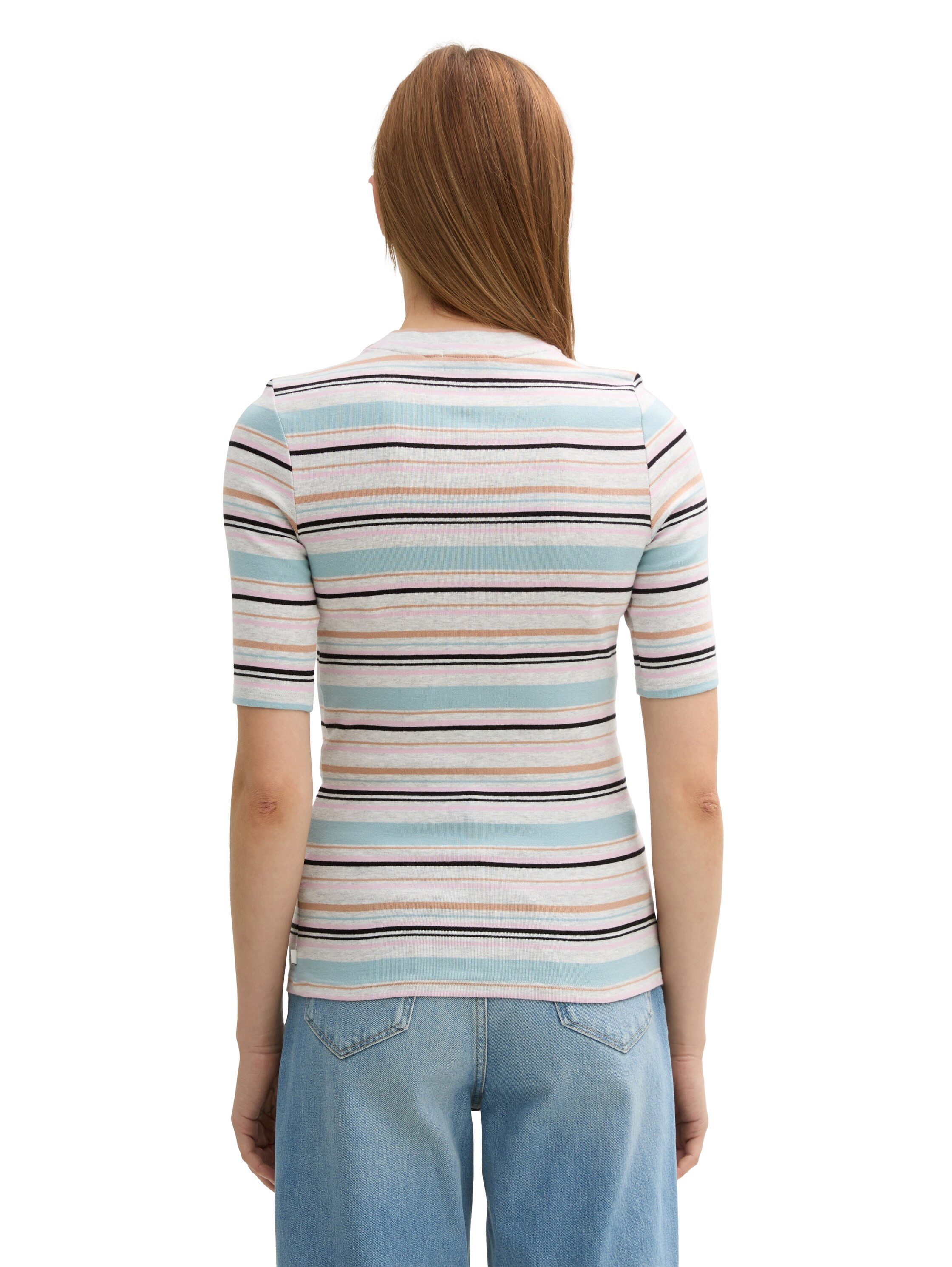 TOM TAILOR Denim T-Shirt mit Streifen Muster günstig online kaufen