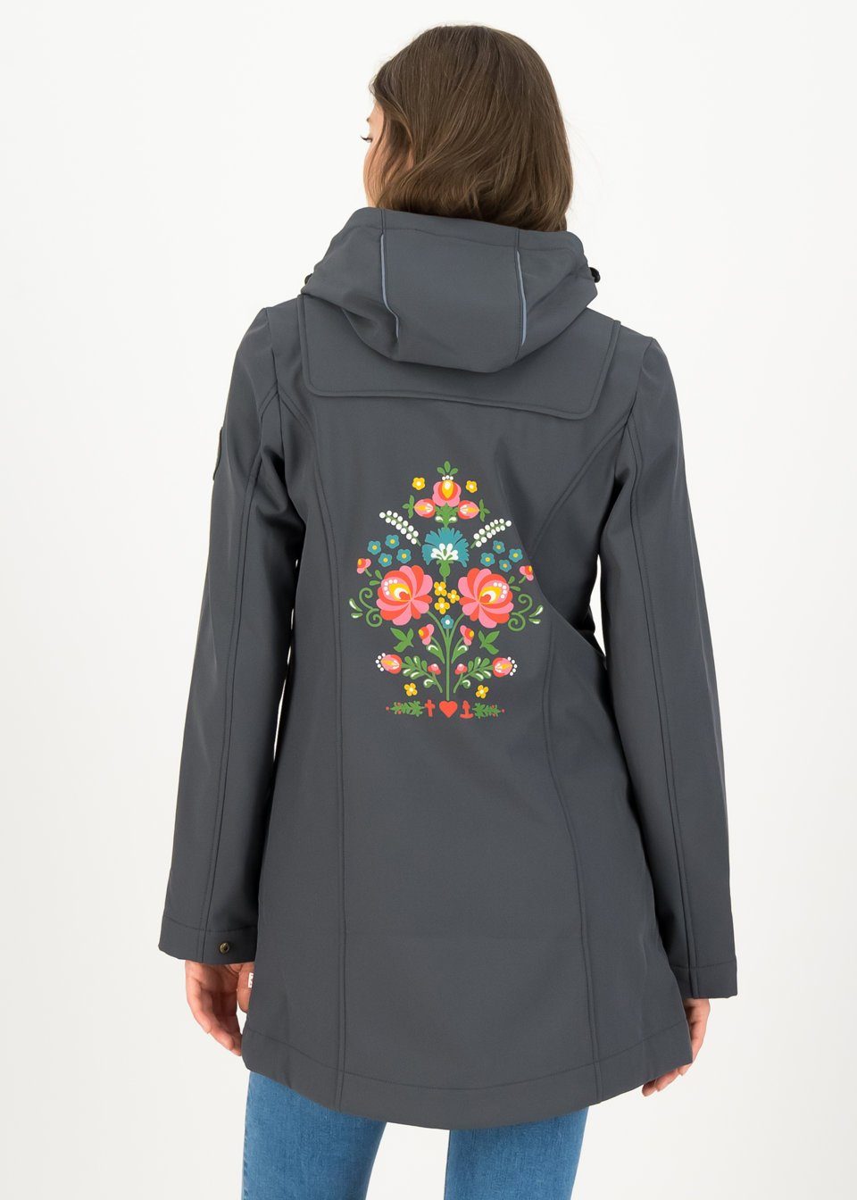 Blutsgeschwister Softshelljacke Blutsgeschwister Wild Weather Long Anorak Damen Jacke Softshell Mantel