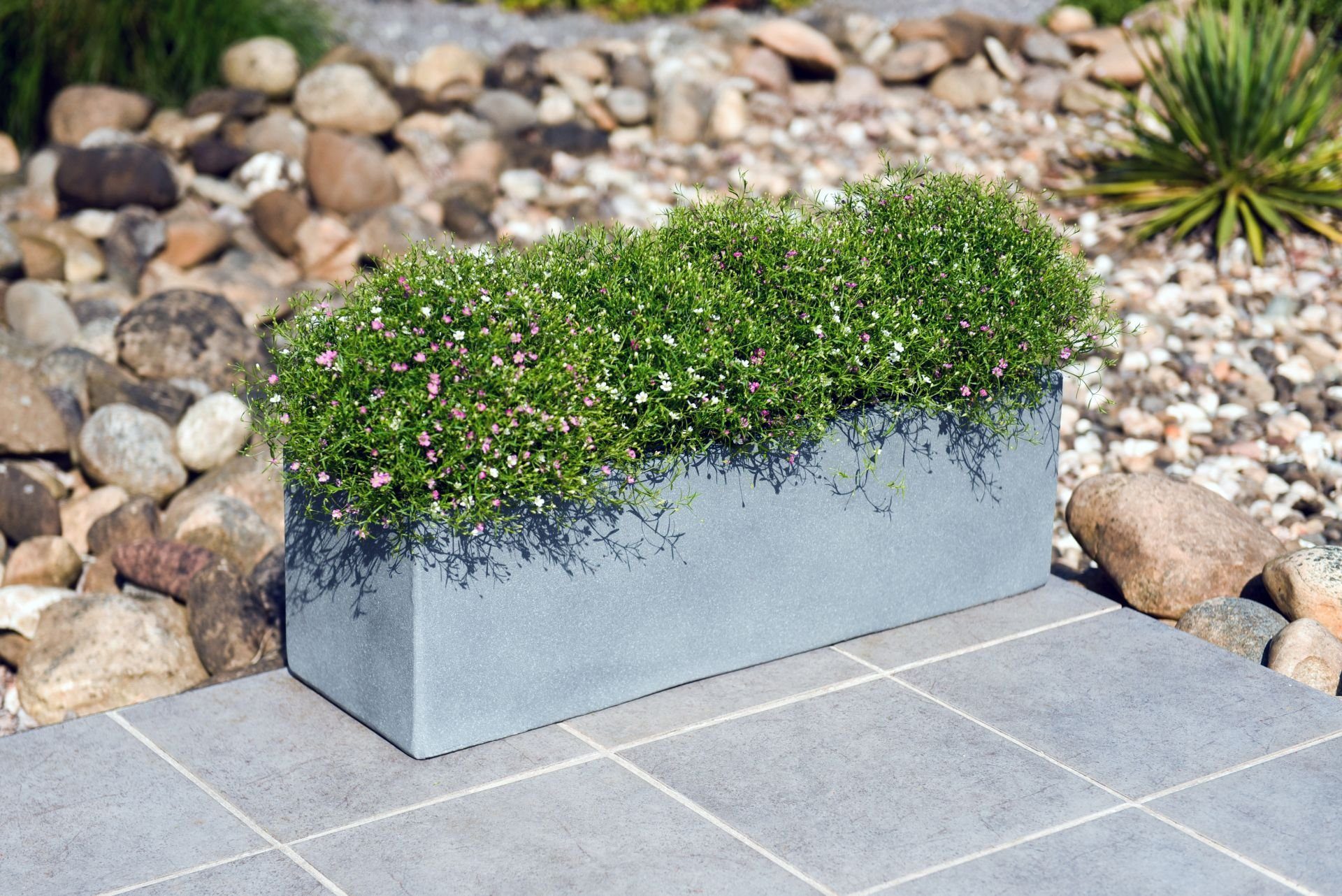 VIVANNO Balkonkasten Beton FLOBO Kasten - Grau Matt (1 St), 60x18x18 cm