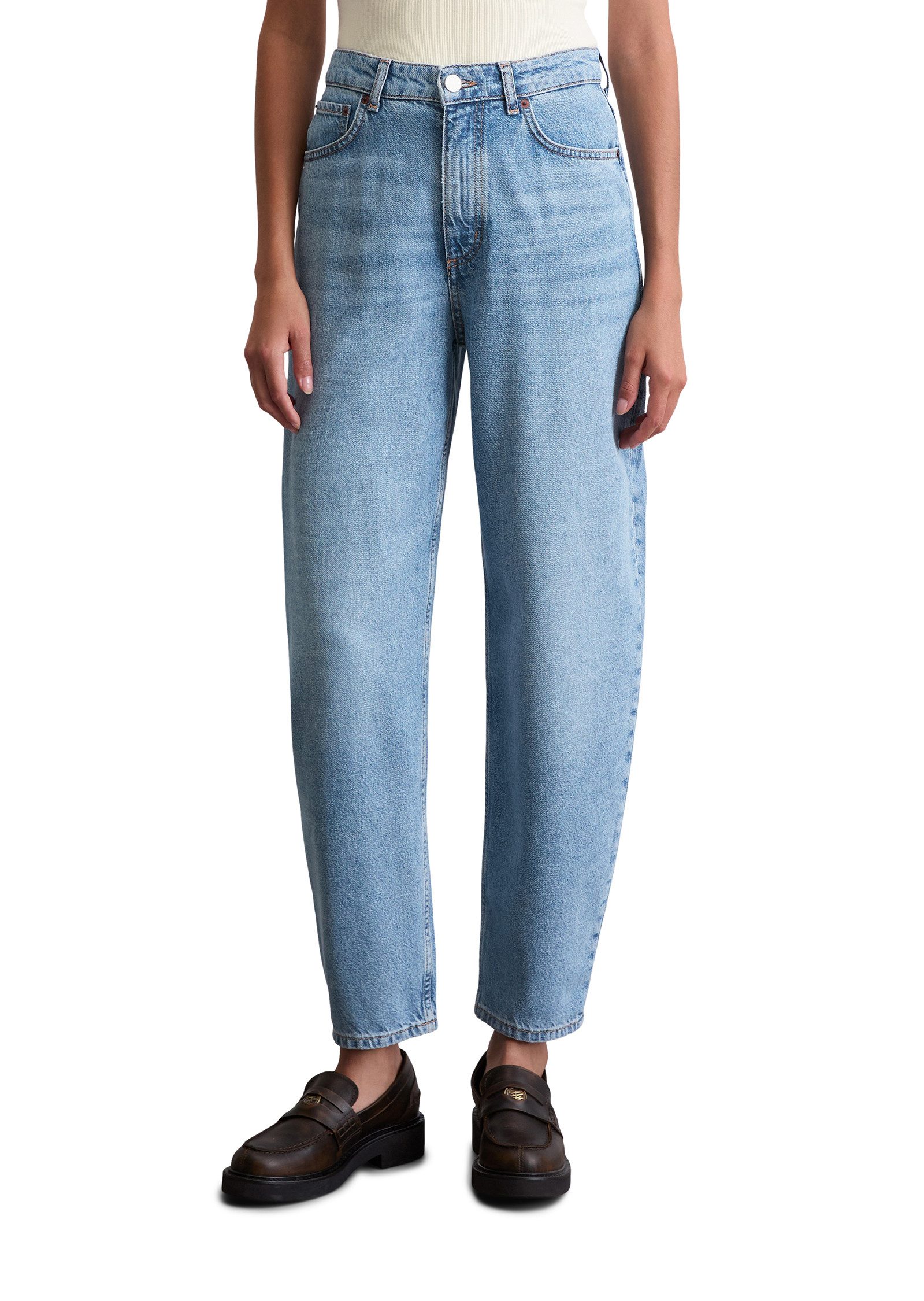 Marc O'Polo High-waist-Jeans hohe Taille, lockere Passform, verkürzte Länge