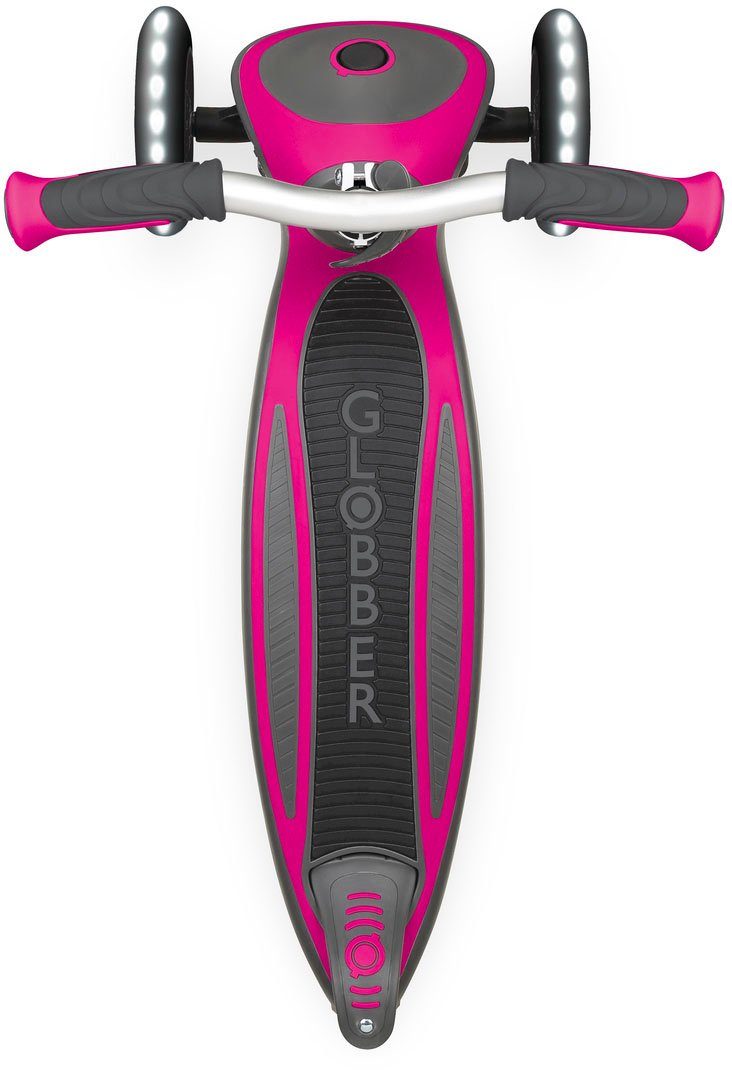 Leuchtrollen Dreiradscooter mit sports MASTER & Globber LIGHTS, authentic toys pink