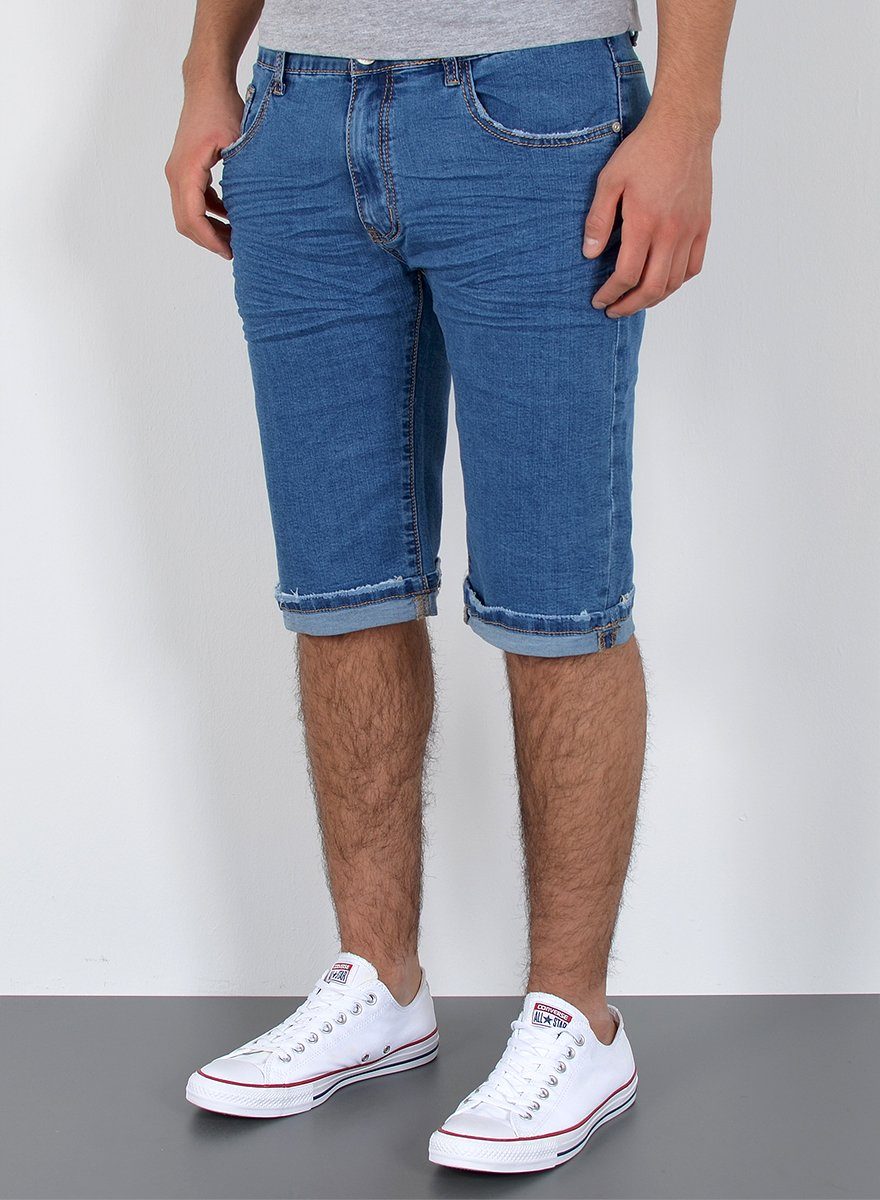 Jeans Regular Comfort Shorts Übergröße im Jeans Capri Pocket, Jeanshose Plussize bis / Jeanshose mit Hose Jeansshorts Hose, Sommer kurze Shorts A373 Shorts Shorts Herren Herren Jeansshorts Große Capri Herren Look, Herren Hose Blau Shorts, Stretch, kurze Herren Jeans Rissen A382 Größe, Herren Herrren ESRA Jeans Straight mit Capri Destroyed mit 5 für