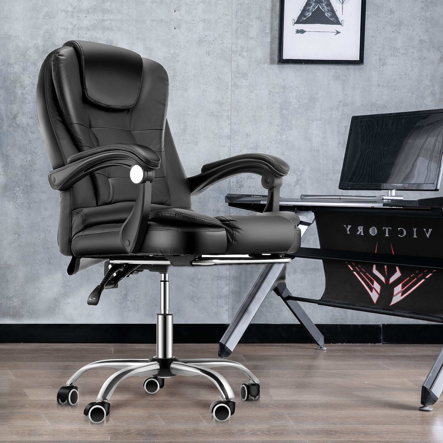 oyajia Bürostuhl PU-Leder Bürostuhl Chefsessel Gamer,Massage günstig online kaufen