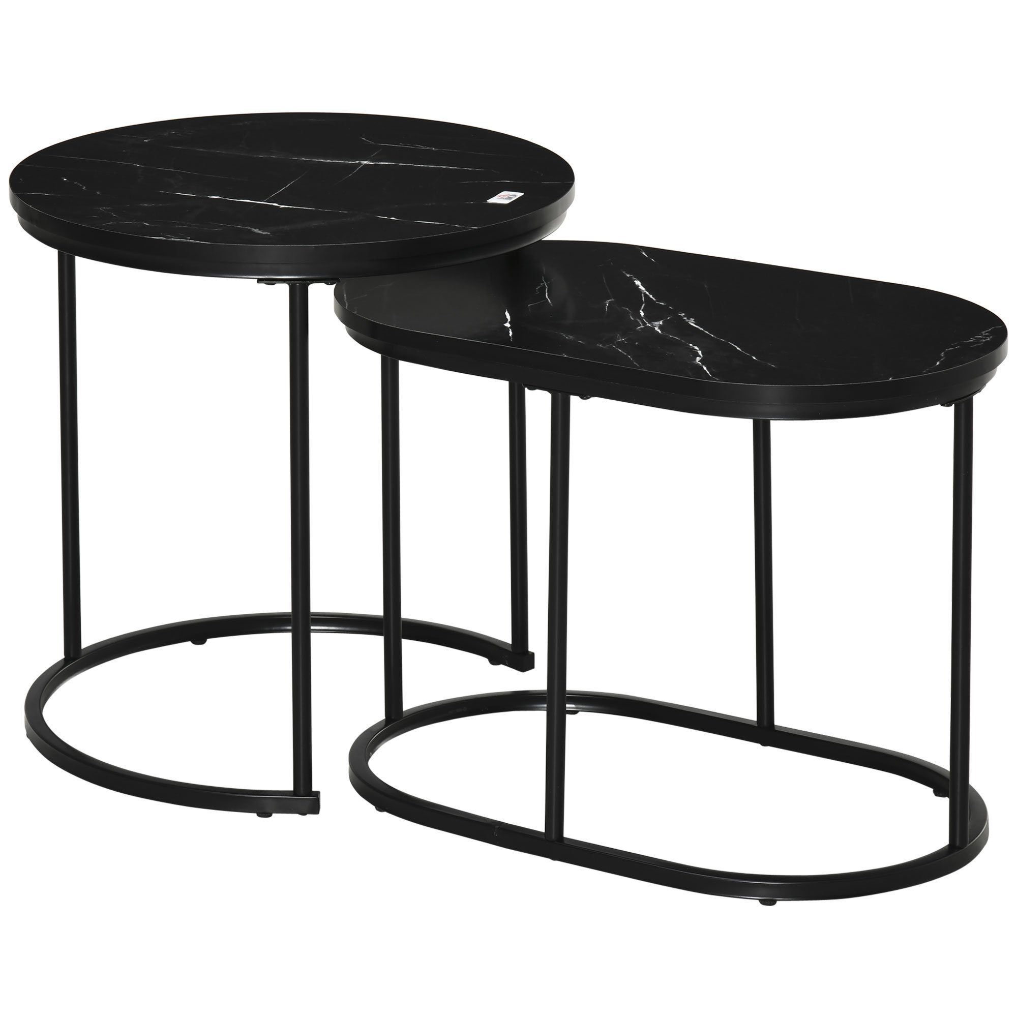 HOMCOM Couchtisch Beistelltisch in Marmoroptik, stapelbar, günstig online kaufen