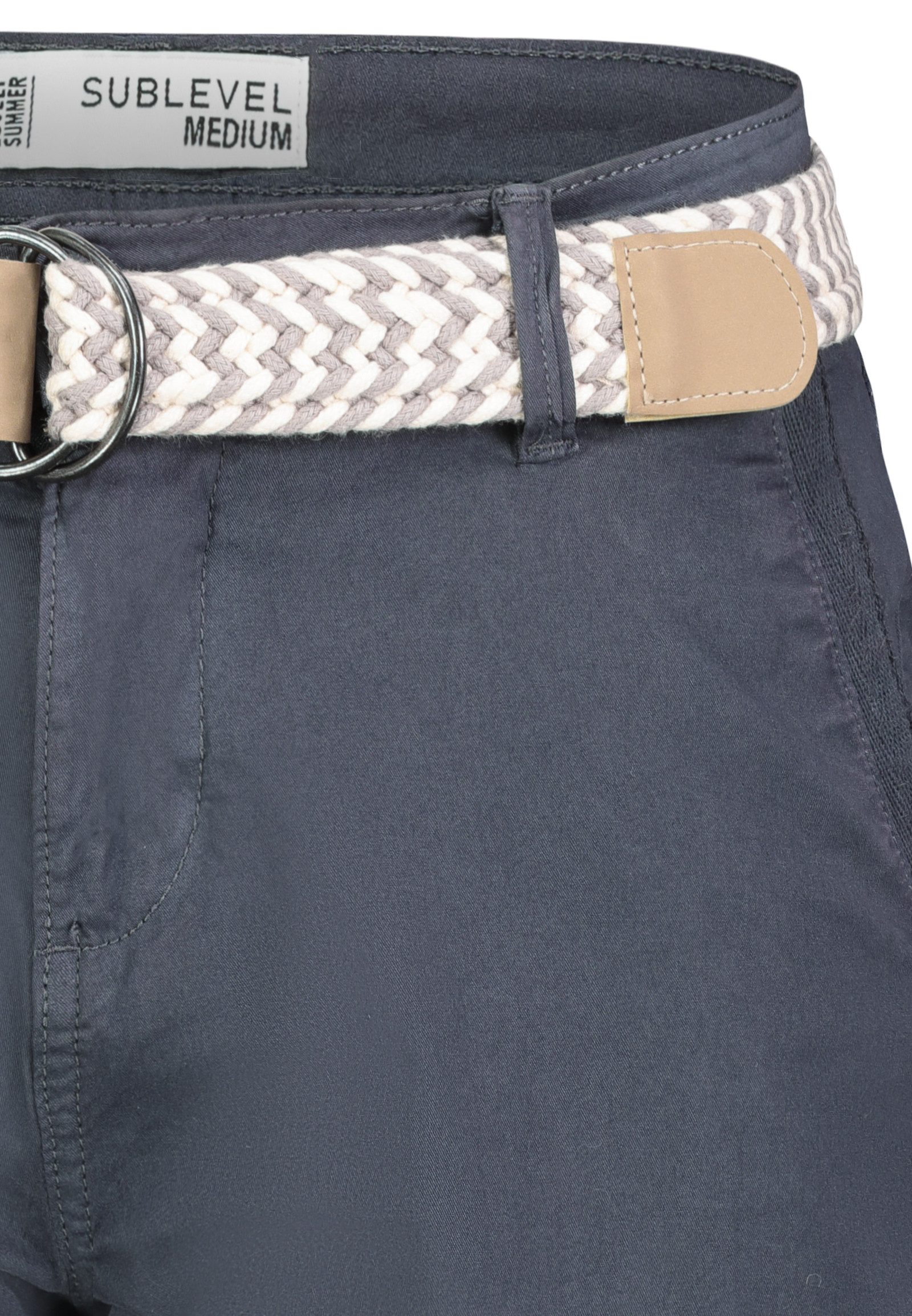 SUBLEVEL Bermudas Damen Short Bermuda kurze Hose Sommer Chino Stoff Hose mit Gürtel