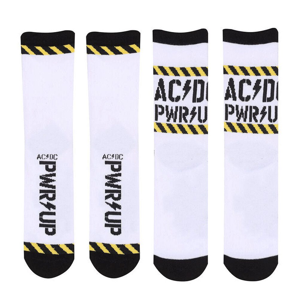 AC/DC Freizeitsocken PWR UP 2-Paar Power Up Caution Strümpfe