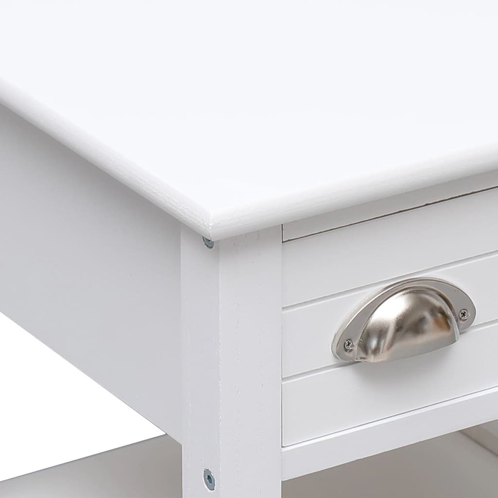 Beistelltisch Holz Weiß Tischplatte in aus möbelando 298225 40x40x40 cm), Paulownia + MDF (LxBxH: