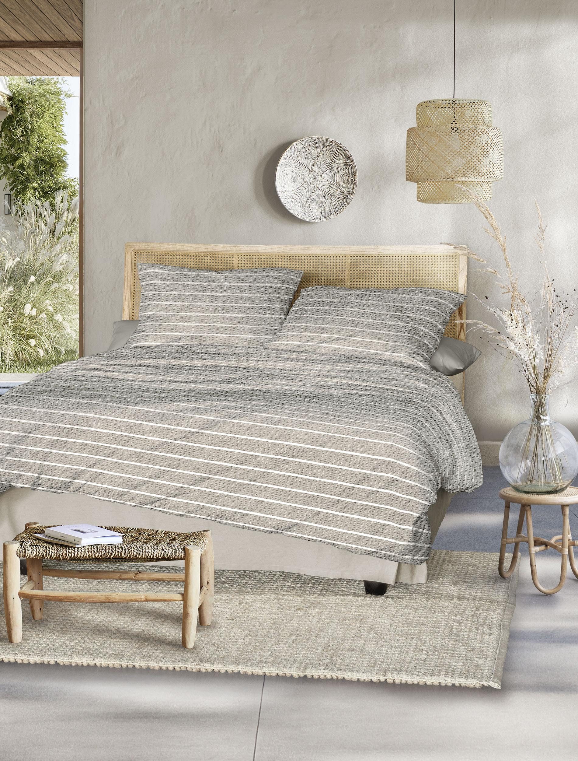 Irisette Bettwäsche Easy 8548, Seersucker, 2 teilig, kühlend und atmungsaktiv, pflegeleicht und bügelfrei