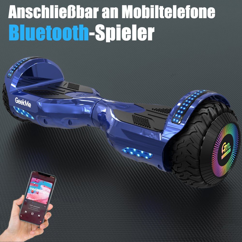 CITYSPORTS Balance Scooter Kart GEEKME Z5 series Hoverboard mit Hoverkart 300W mit Bluetooth Player 12 00 km h 6.5 Hoverboard mit LED Leuchter max.Geschwindigkeit 13km h