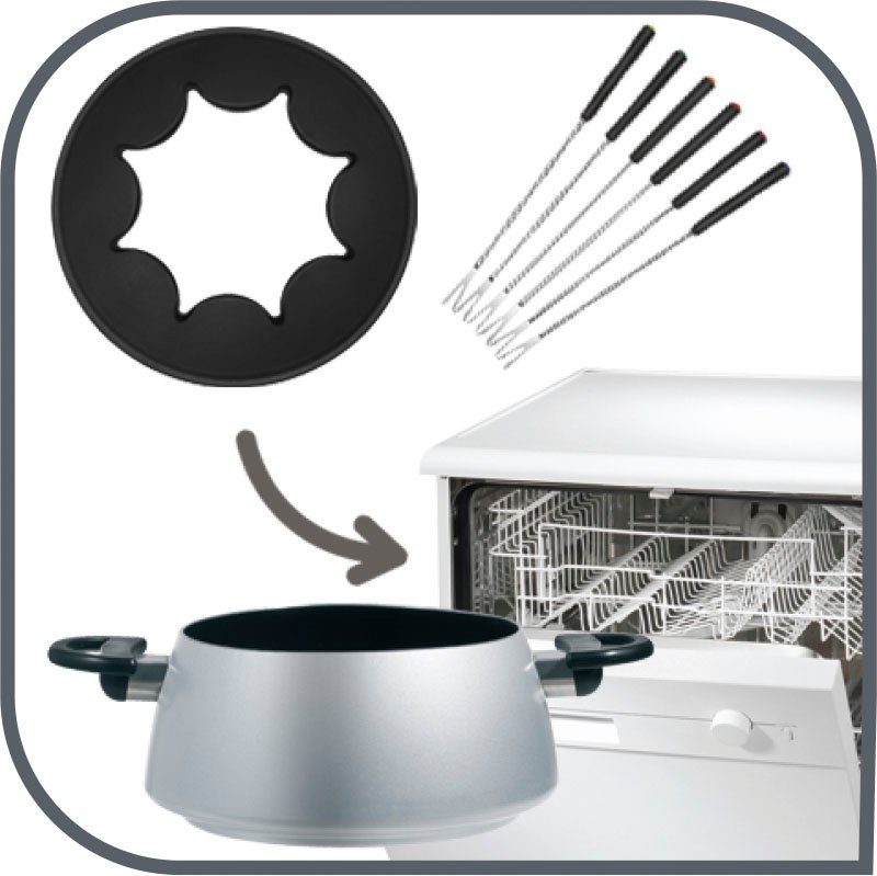 Tefal Elektro-Fondue EF3000.10, 6 wärmeisolierte Fondue-Gabeln