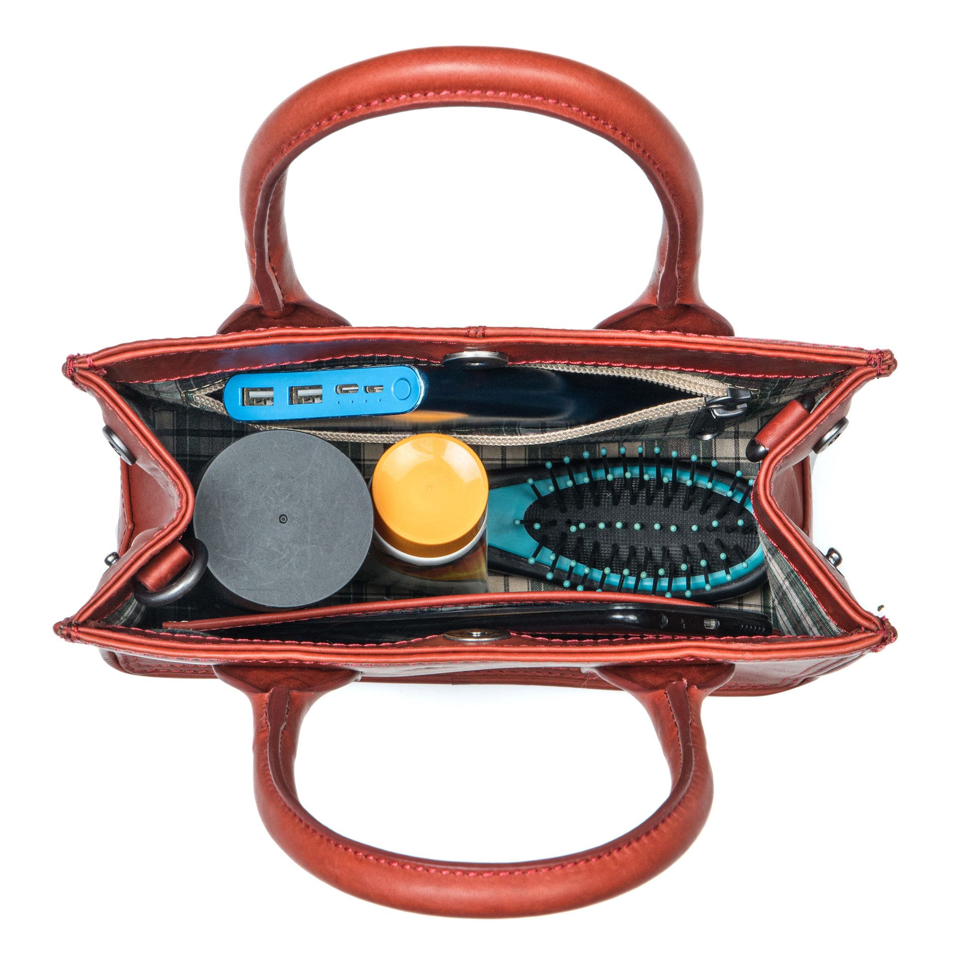Benthill Henkeltasche Damen Echt Leder Tasche Henkeltasche Handtasche Frauen Schultertasche, Reißverschlussfach – Bild 3 von 5
