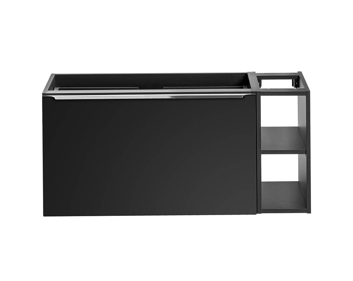 Thumbnail - einfachgutemoebel Waschtisch-Set Badezimmer Waschplatz Unterschrank NOIRETTE 100cm, schwarz matt, (Badmöbel Set, 1-St., ...