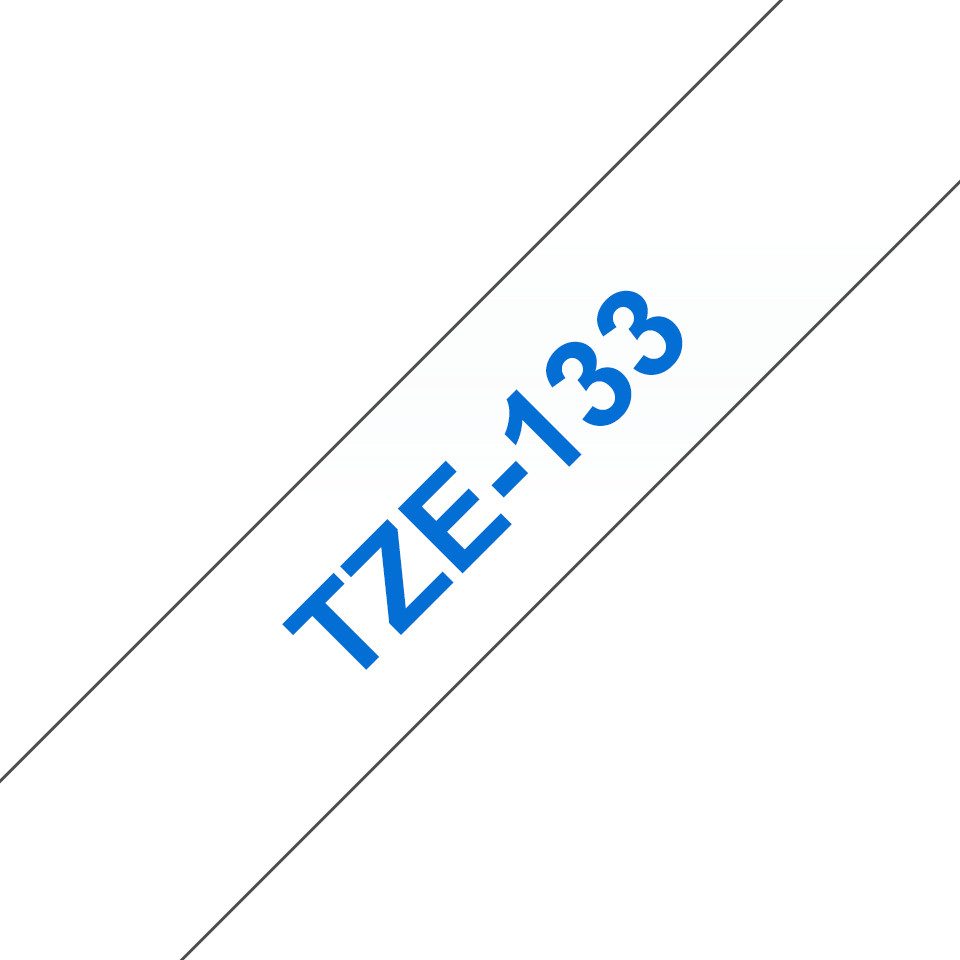Brother Schriftband TZe-133 (lam) Blau auf Transparent 12 Tintenpatrone