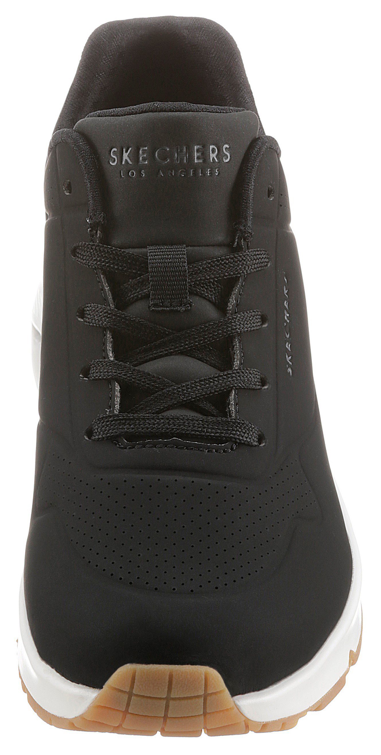 schwarz feiner Skechers Stand Uno Air Wedgesneaker Perforation - mit on