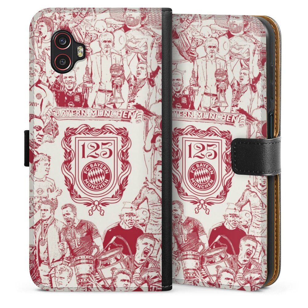 DeinDesign Handyhülle FCB 125 Jahre FC Bayern München Offizielles Lizenzprodukt, Samsung Galaxy XCover 6 Pro Hülle Handy Flip Case Wallet Cover