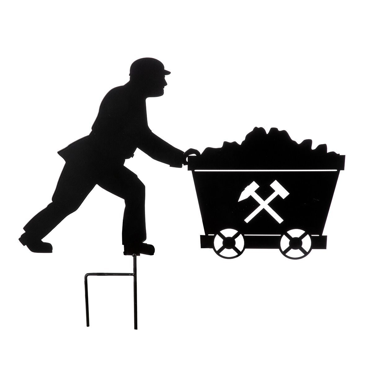 MF Gartenstecker Gartenstecker Bergmann Lore Metall Schwarz 45cm (1-St) günstig online kaufen