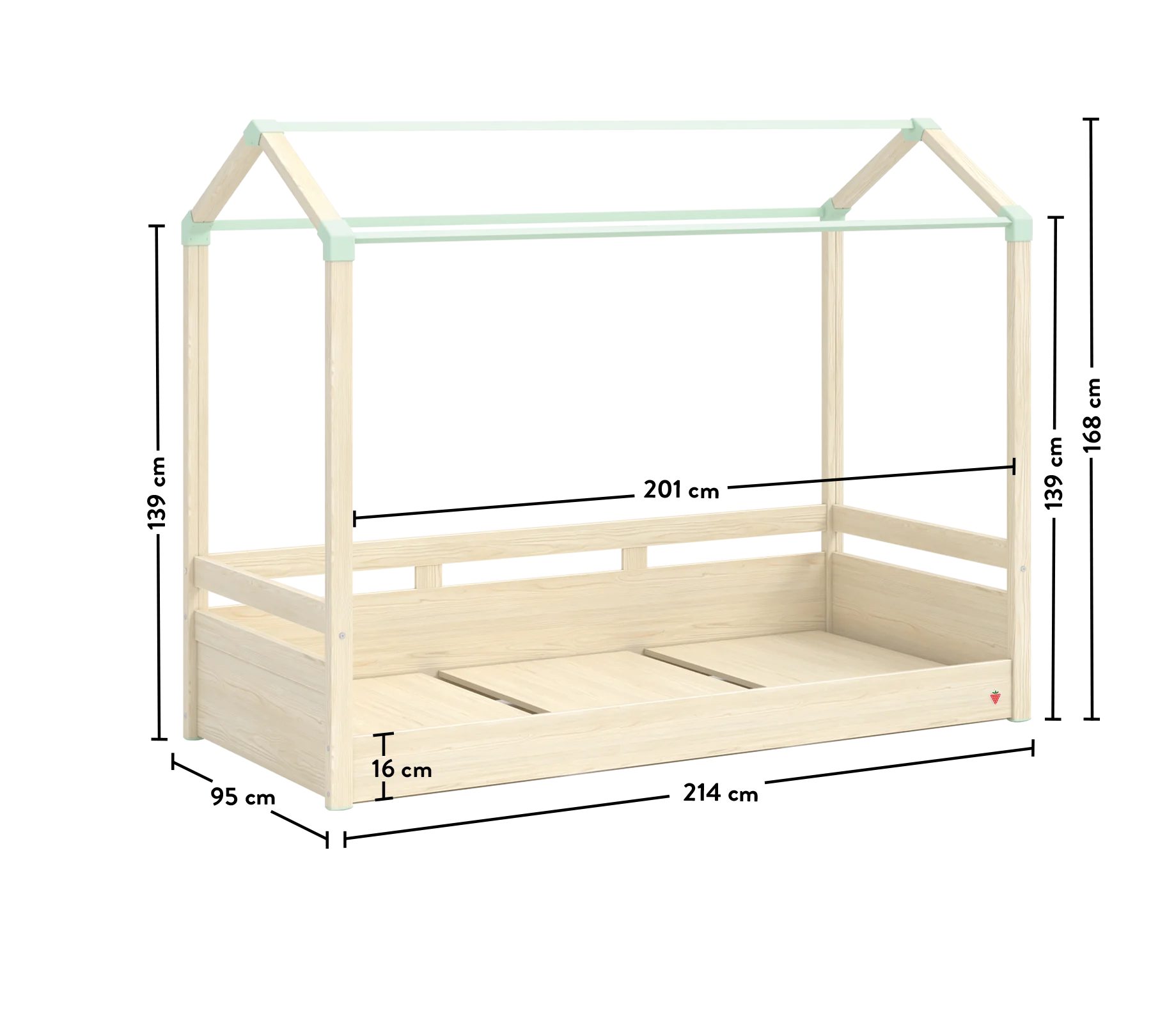 Möbel-Zeit Hausbett MONTES natur, 90x200 cm