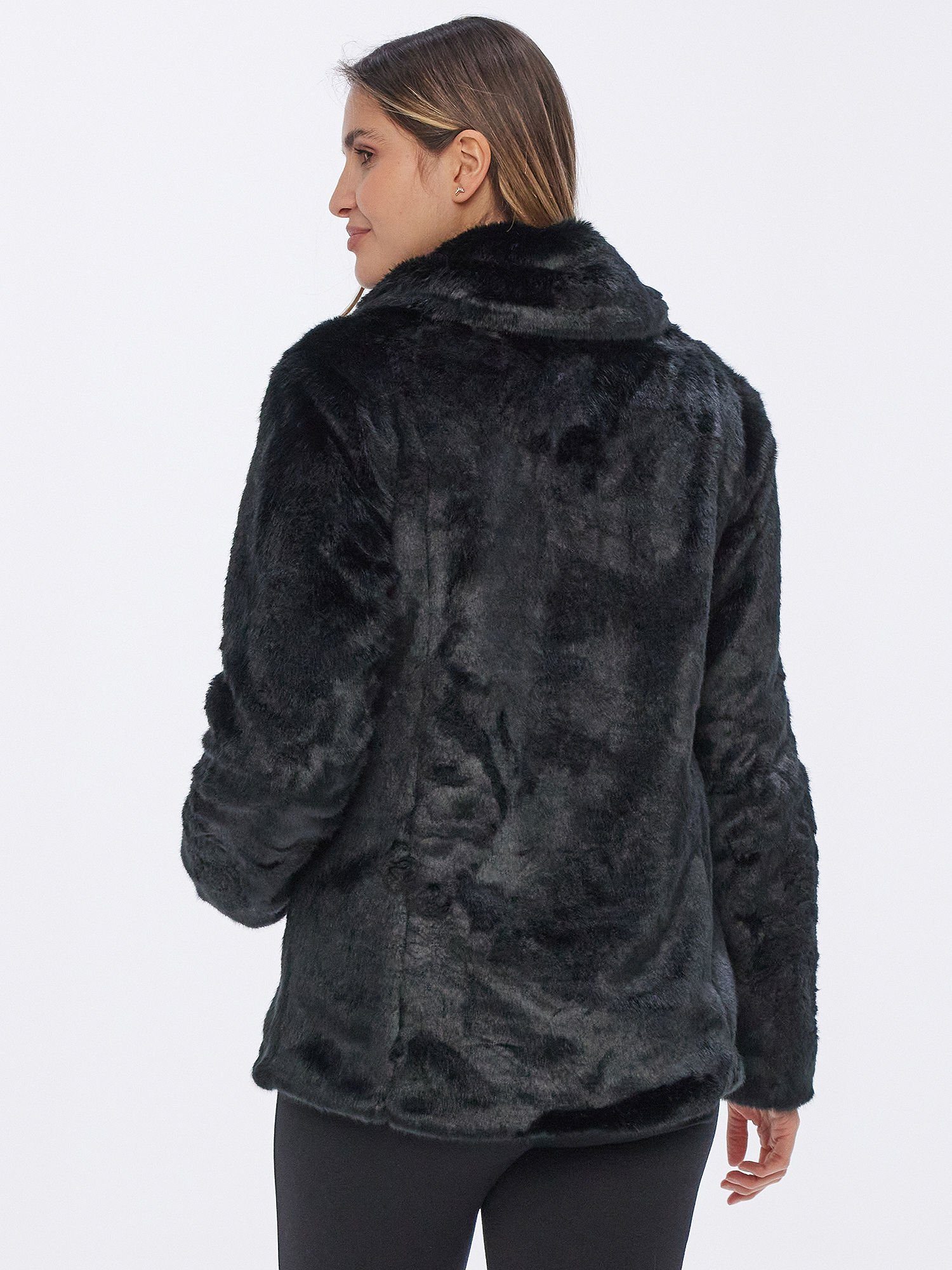 Georg Stiels Fellimitatjacke Webpelzjacke figurumspielend mit Reversekragen günstig online kaufen