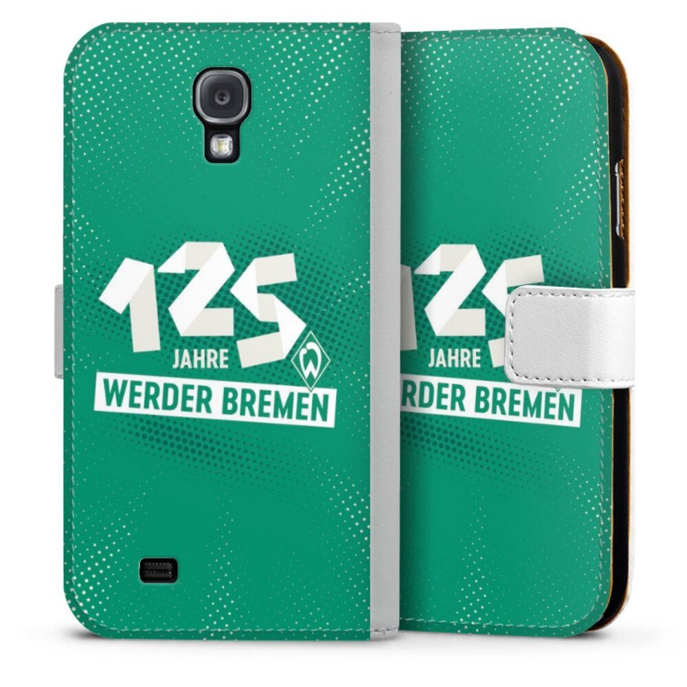 DeinDesign Handyhülle 125 Jahre Werder Bremen Offizielles Lizenzprodukt, Samsung Galaxy S4 Hülle Handy Flip Case Wallet Cover Handytasche Leder