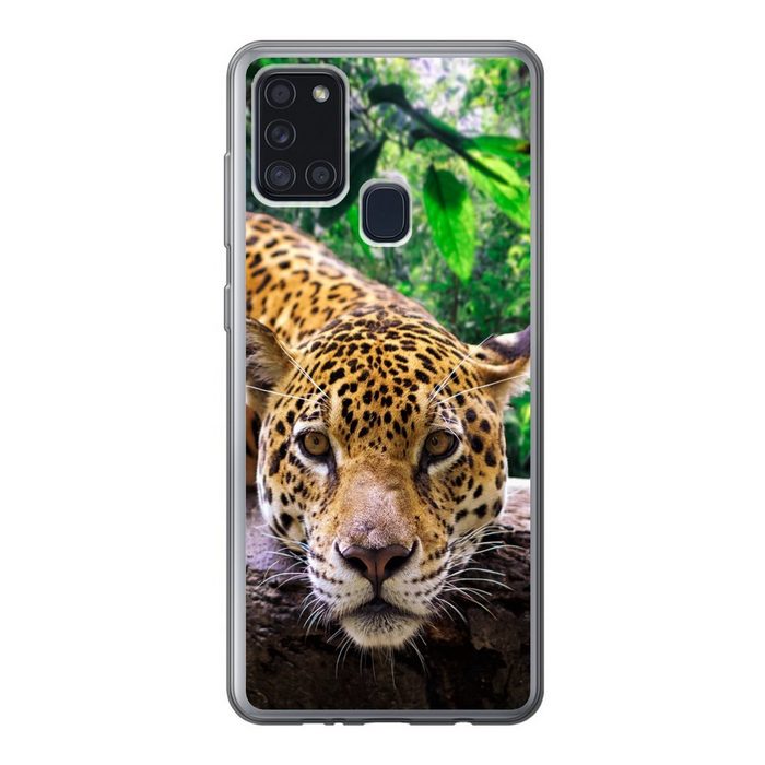 MuchoWow Handyhülle Jaguar ruht Handyhülle Samsung Galaxy A21s Smartphone-Bumper Print Handy