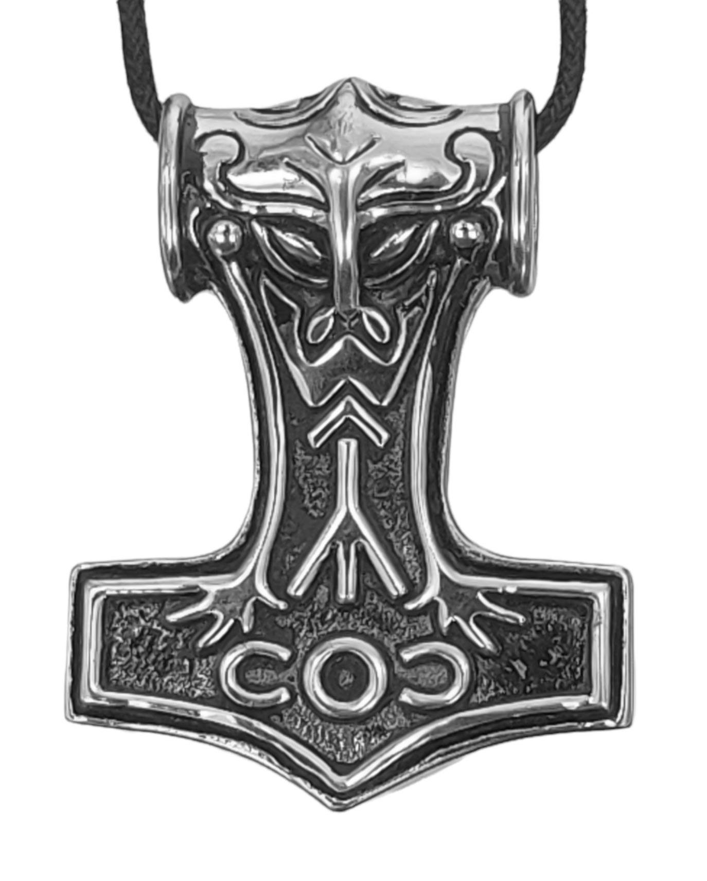 Kiss Hammer Leather Edelstahl of Thor Anhänger Thorhammer Kettenanhänger Mjölnir horshammer