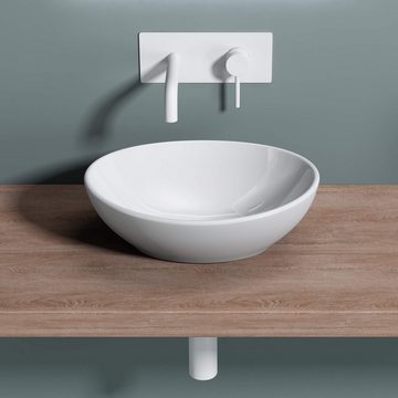 doporro Waschbecken Design Keramik Waschplatz Waschtisch Aufsatzbecken Brüssel205, ohne Hahnloch und Überlauf