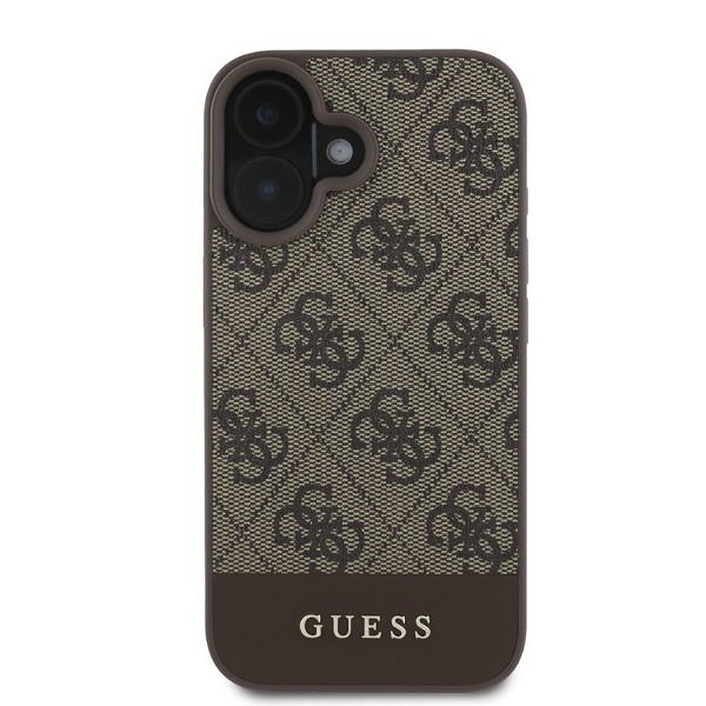 Guess Handyhülle Schutzhülle Cover, 4G-Musterdruck, Kontraststreifen, Kunstleder-Optik