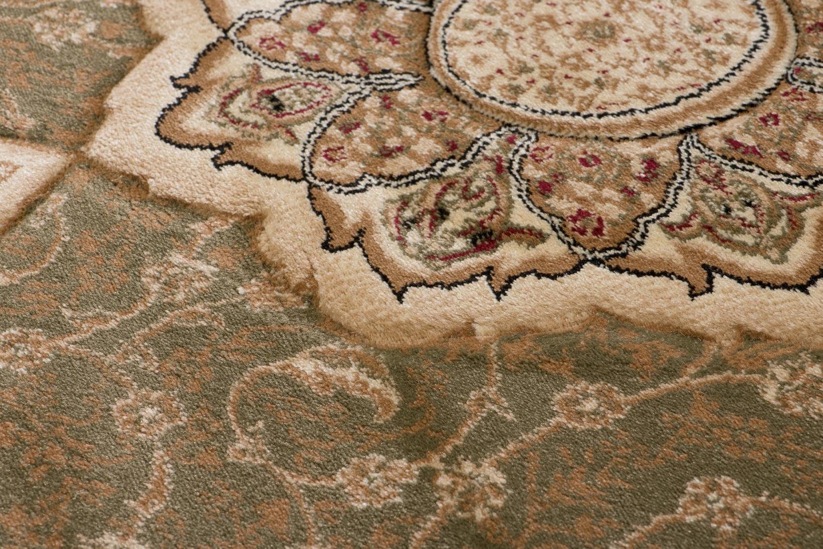 Oriente Wohnzimmerteppich Grün, Teppich Orientteppich 100 Traditioneller Orient Geeignet cm, Fußbodenheizung, x - 60 Mazovia, Teppich Pflegeleicht, für