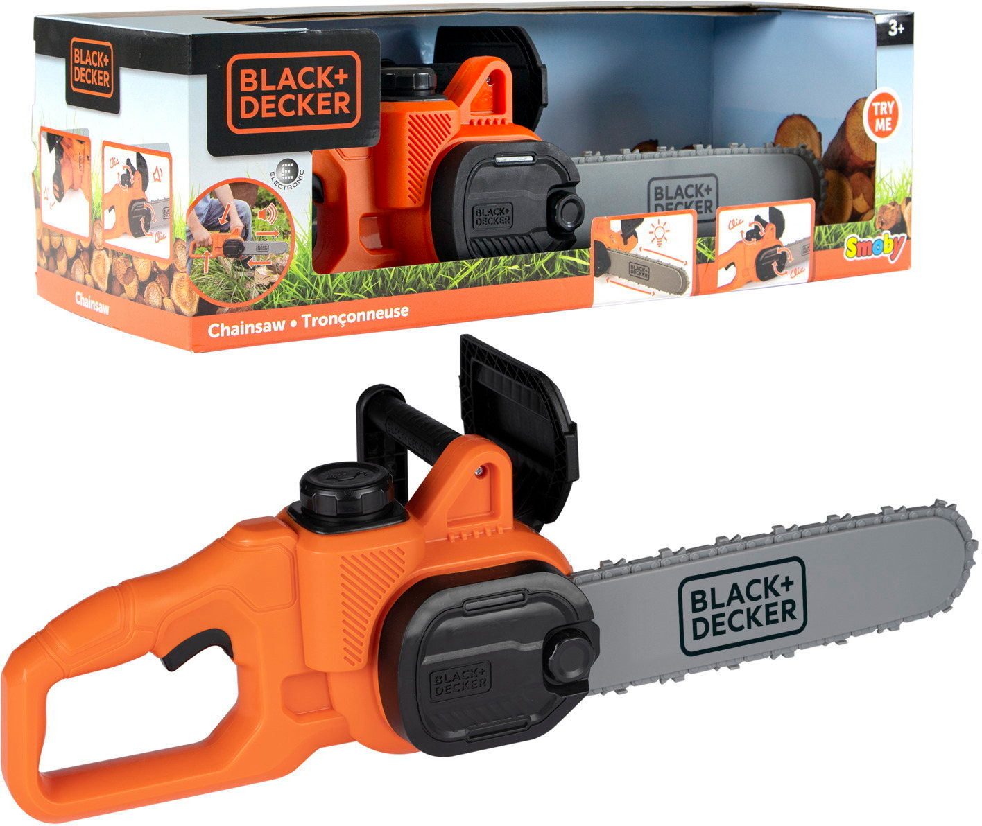 Smoby Kinder-Säge Rollenspiel Werkstatt Black & Decker Kettensäge elektrisch 7600360935