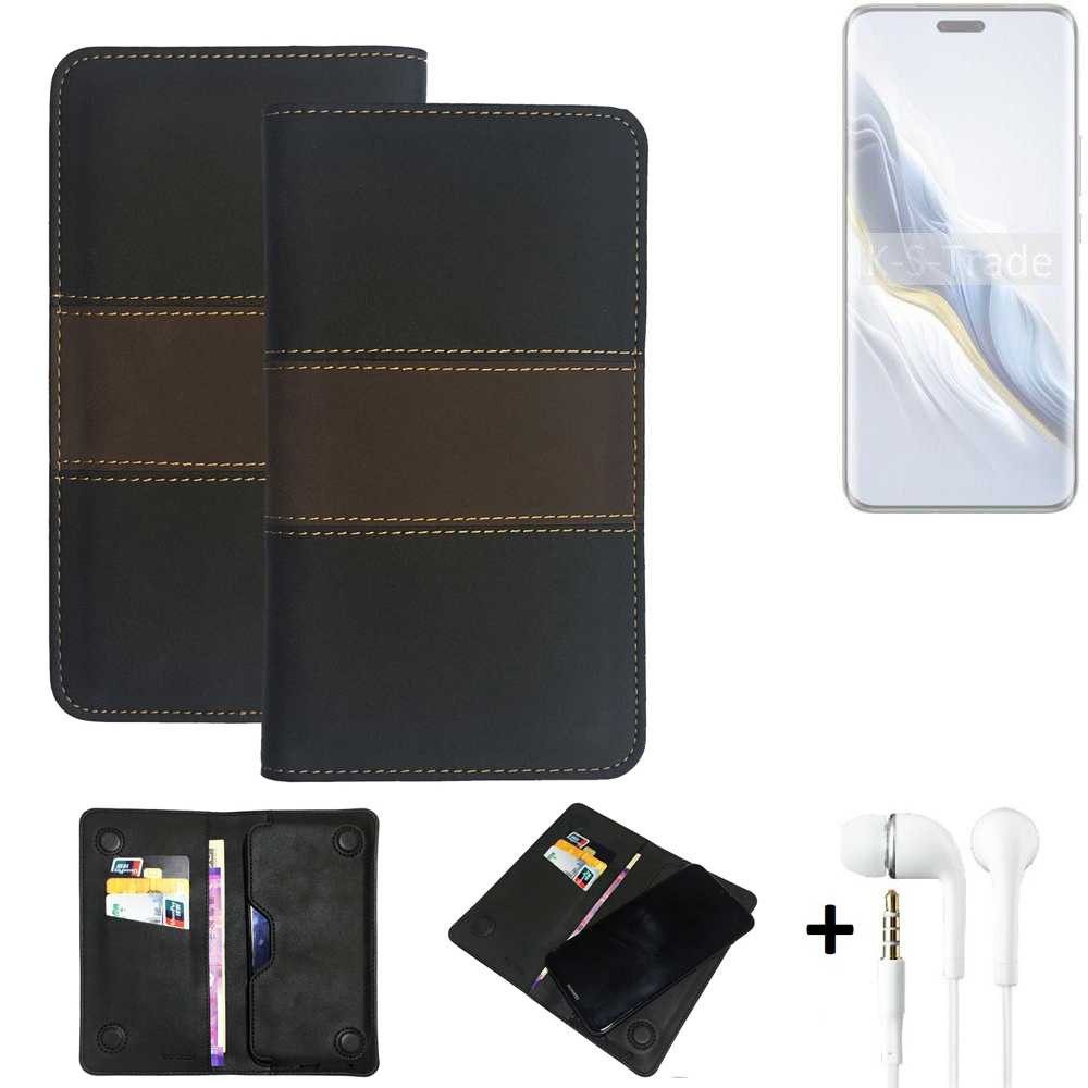 K-S-Trade Handyhülle für Honor Magic6 Pro, Handyhülle + Kopfhörer Schutzhülle Walletcase Bookstyle Tasche