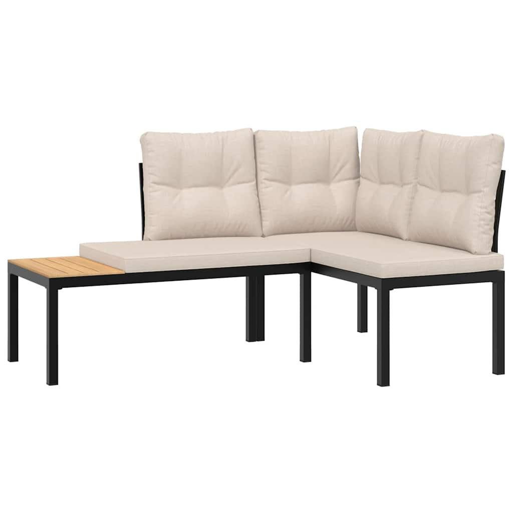 vidaXL Gartenlounge-Set Gartenbank-Set 5-tlg. Schwarz Pulverbeschichteter günstig online kaufen