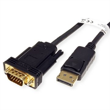 ROLINE Kabel DisplayPort-VGA, DP ST - VGA ST Audio- & Video-Adapter DisplayPort Männlich (Stecker) zu HD D-Sub 15-polig (HD-15), VGA Männlich (Stecker), 200.0 cm