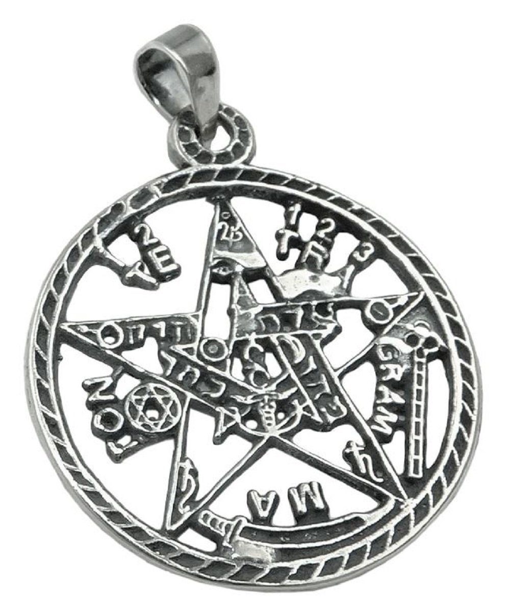 inkl. Silberschmuck antik Anhänger Kettenanhänger für mm Damen Pentagramm unbespielt und Silber geschwärzt Schmuckbox, kl. Herren Amulett 925 21