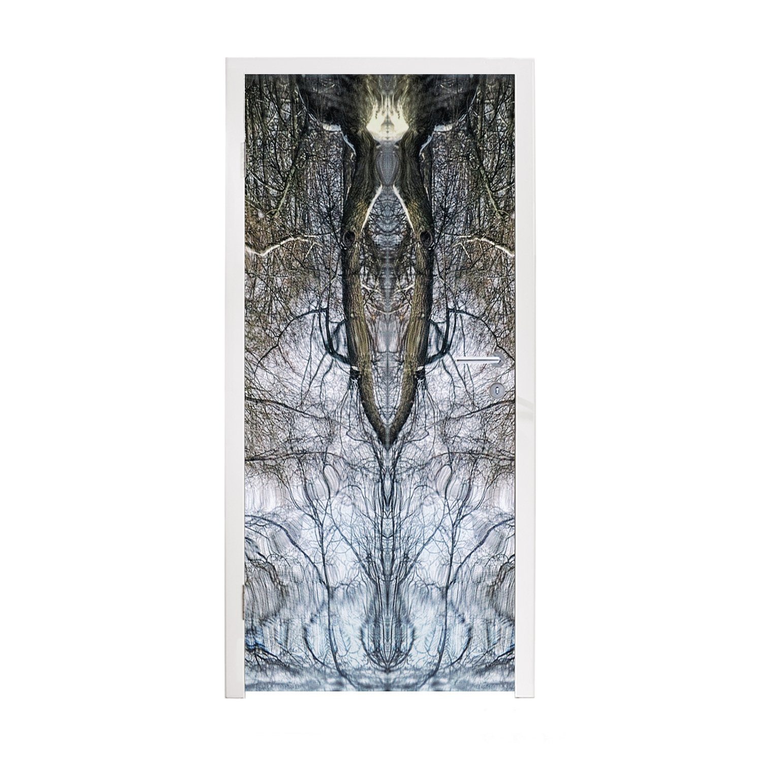 MuchoWow Türaufkleber, Matt, Tür, 75x205 Fototapete - Psychedelisch, Kunst für - St), Baum (1 cm bedruckt, Türtapete