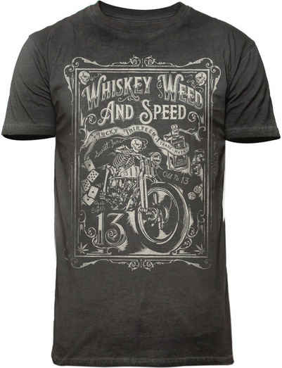 Lucky 13 T-Shirt L13 Whiskey Weed And Speed Tee
