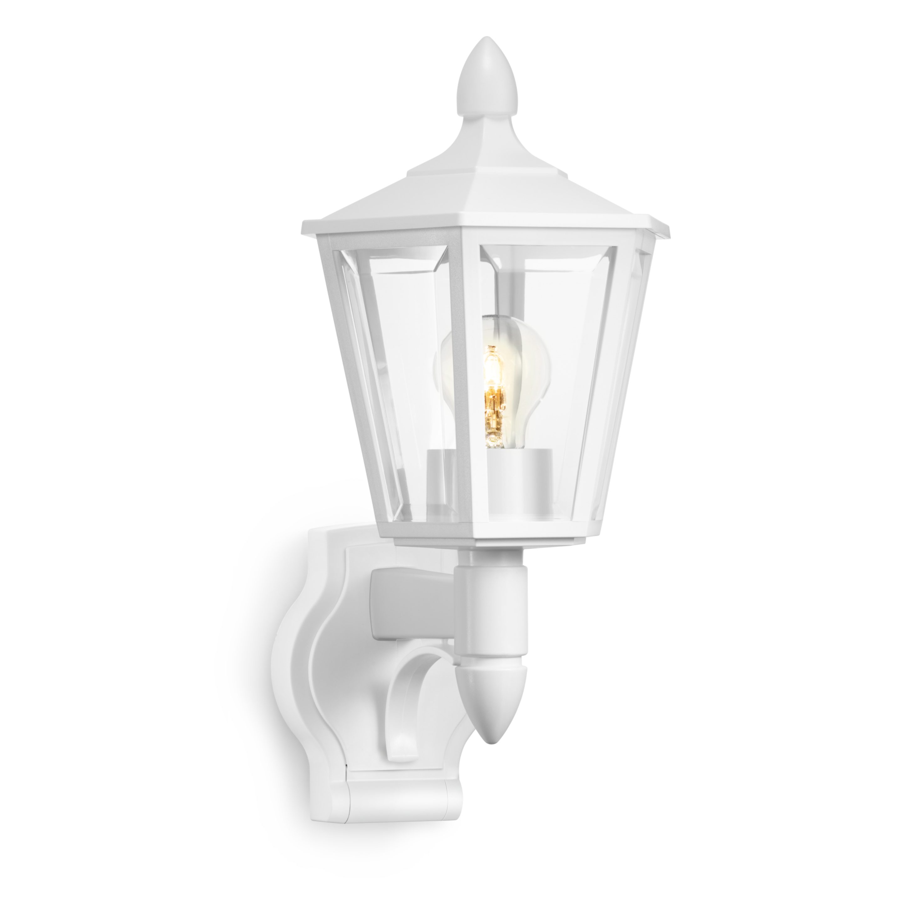 steinel Außen-Wandleuchte L 15, ohne Leuchtmittel, Laterne, E27, 60W, IP44, Weiß