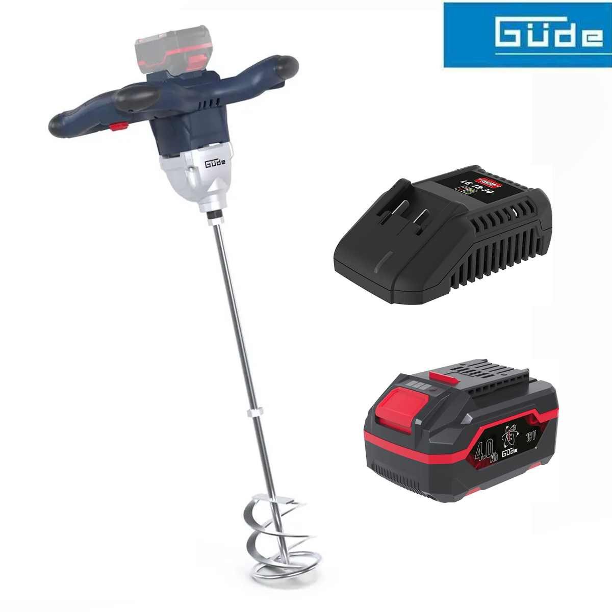 Güde Rührwerk Güde Akku Rührwerk RW 18-401-30 mit Akku 4.0 Ah und Ladegerät 3 A