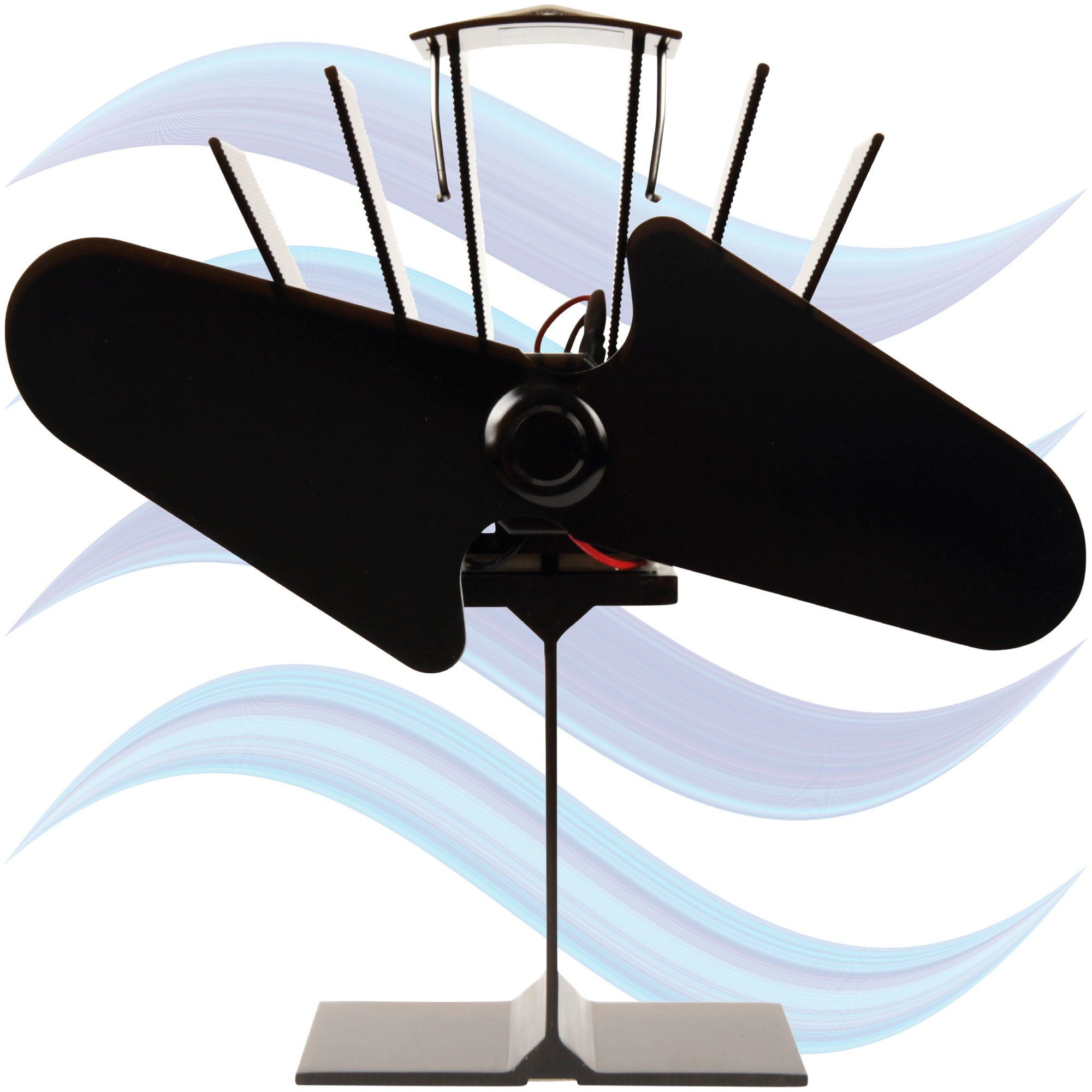 Bestlivings Tischventilator für den Ofen ohne Strom, Aluminium, Schneller Automatikstart ab 50 °C, leise (35dB)