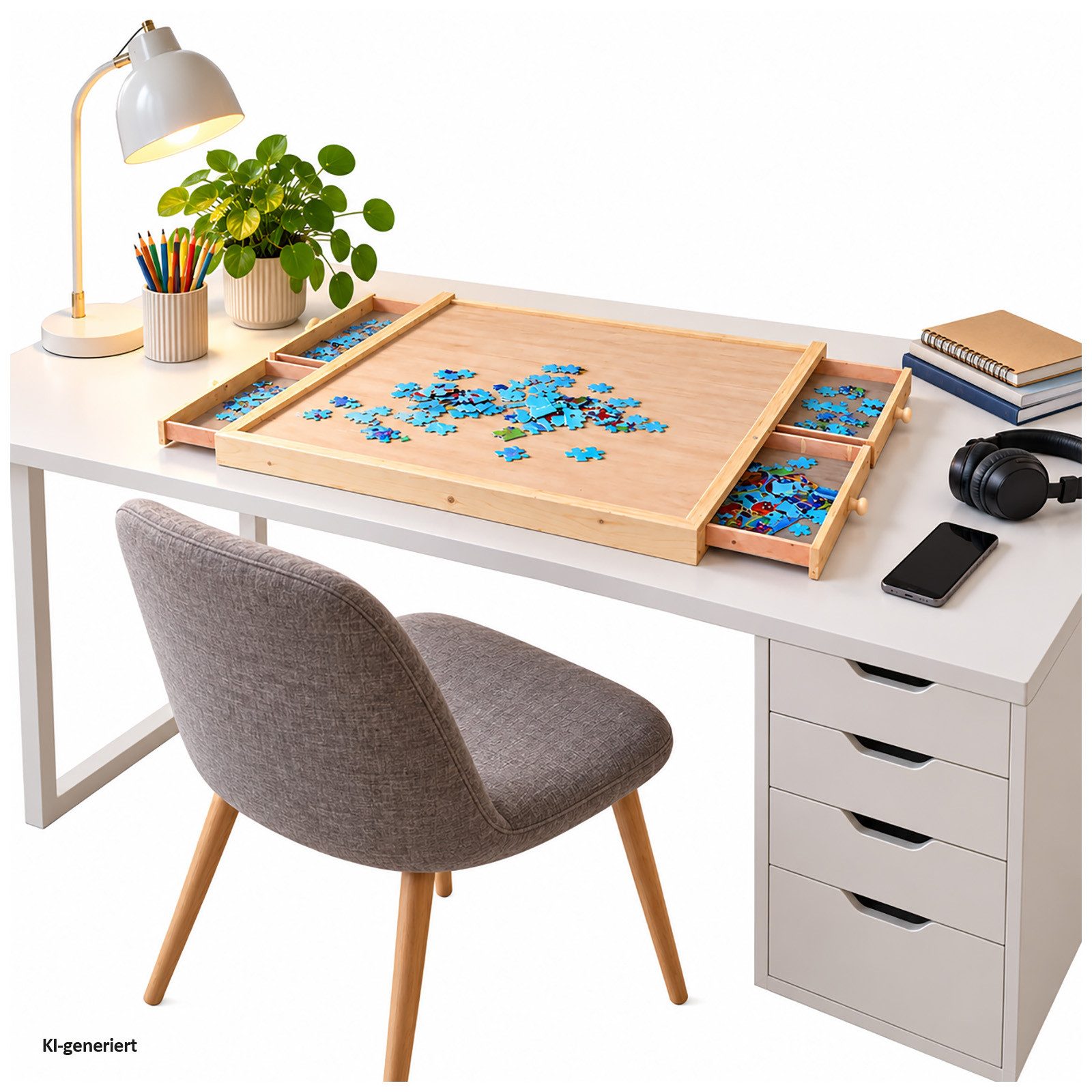 HTI-Living Puzzlematte Puzzlebrett 1000 Teile Senja, (Stück, 1-tlg., 1 Puzzlebrett), mit 4 Schubladen