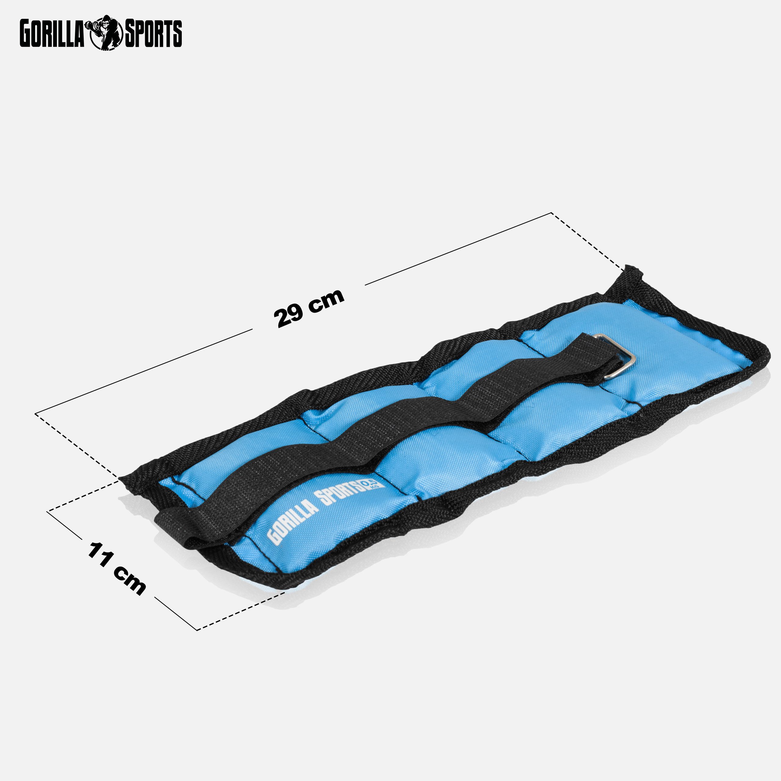 GORILLA SPORTS Zusatzgewichte Gewichtsmanschetten 2er Set Laufgewichte Fußgewichte Handgelenke, 1 kg