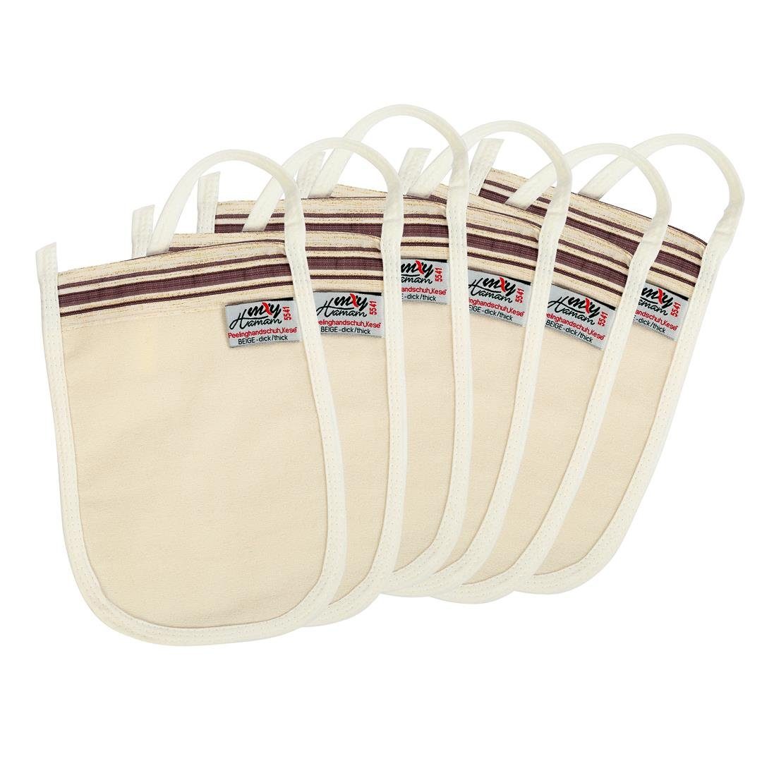 my Hamam Waschhandschuh Peelinghandschuh (Hamam Kese) dick, Viskose, Polyester, Baumwolle (Spar-Set, 12-St), Peeling & Reinigung der Haut