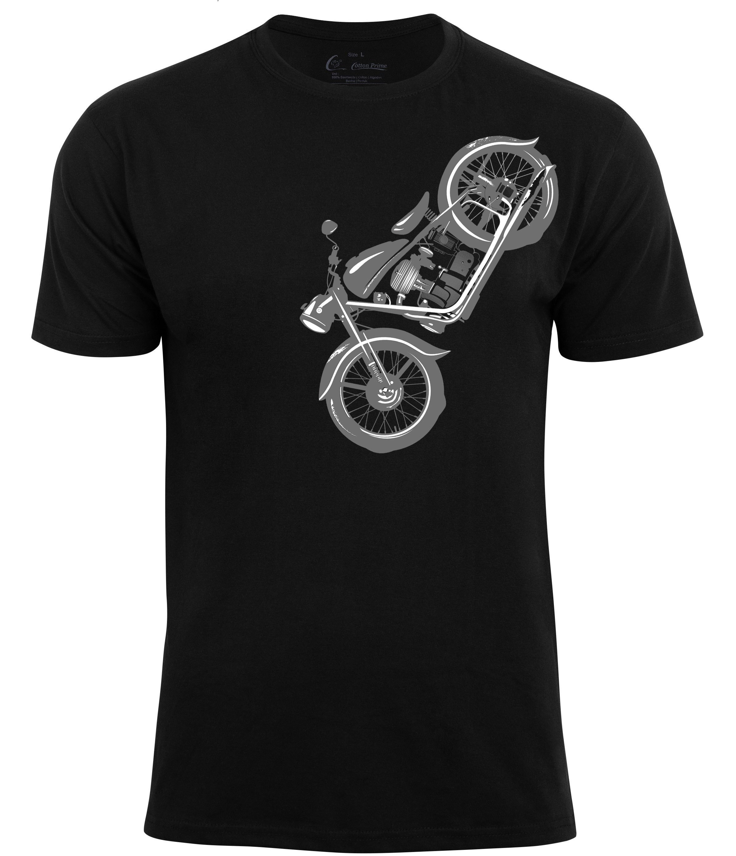 Cotton Prime® T-Shirt Vintage Motorcycle schwarz