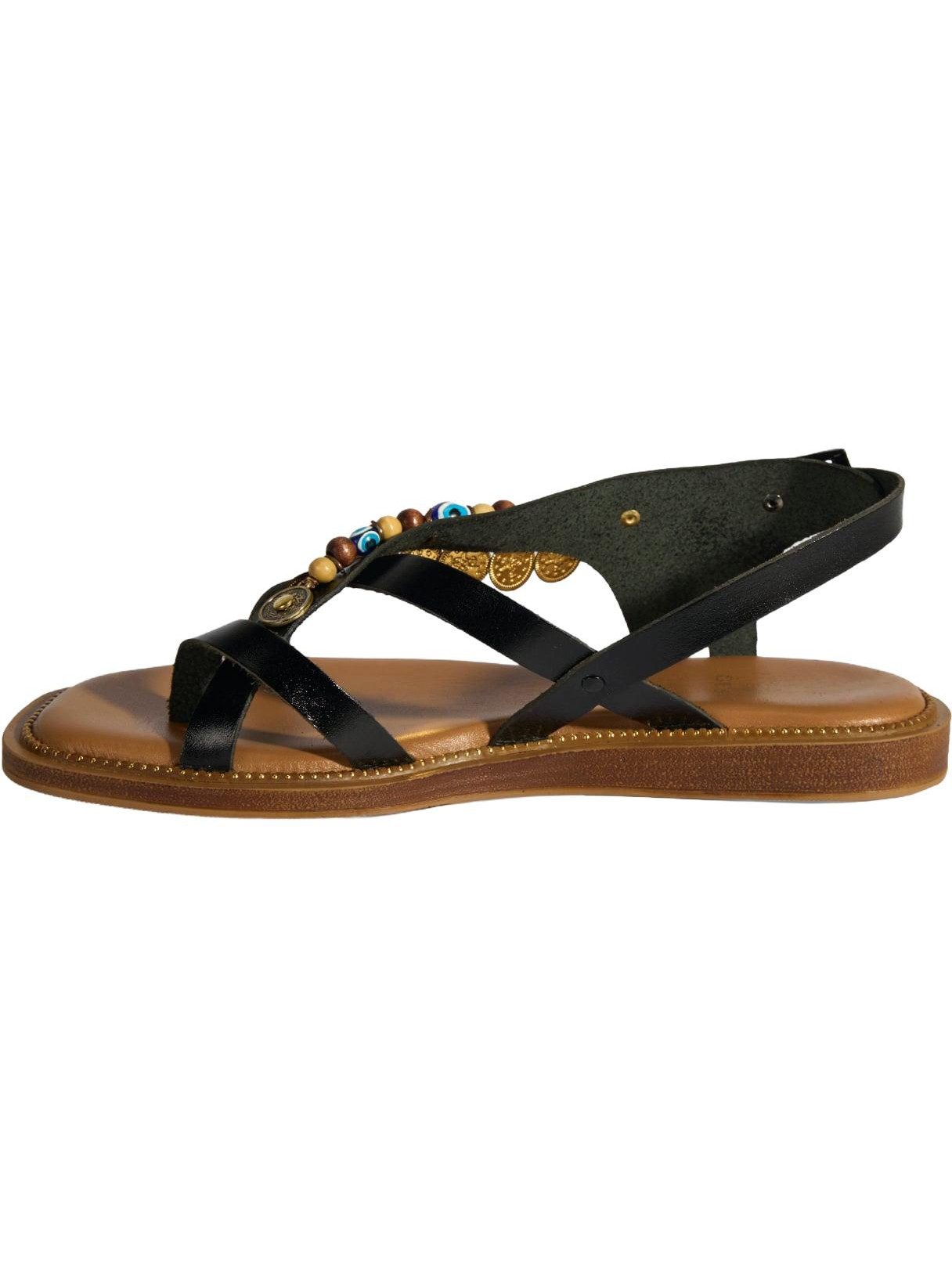 Desa Damen-Sandalen – Atmungsaktives Obermaterial und Futter aus Leder, fl Slipper