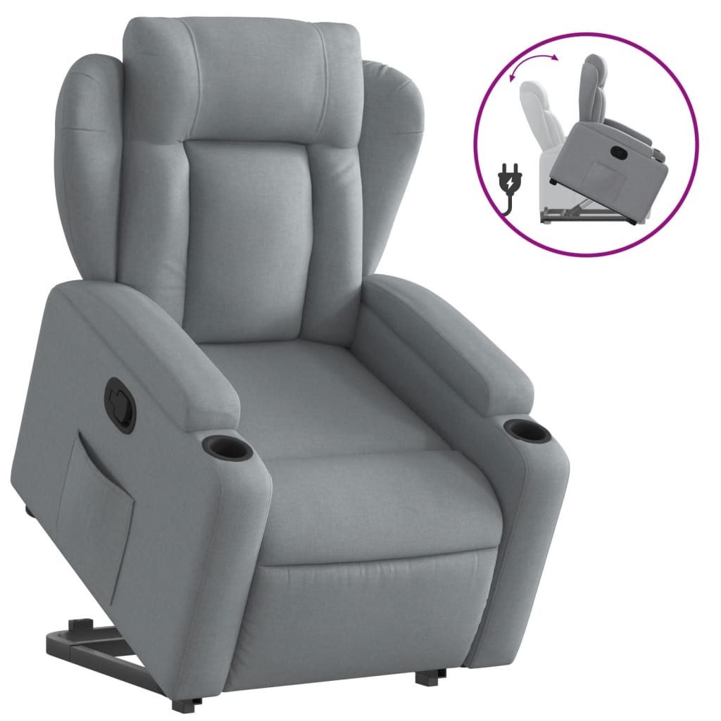 vidaXL Sessel Relaxsessel mit Aufstehhilfe Hellgrau günstig online kaufen