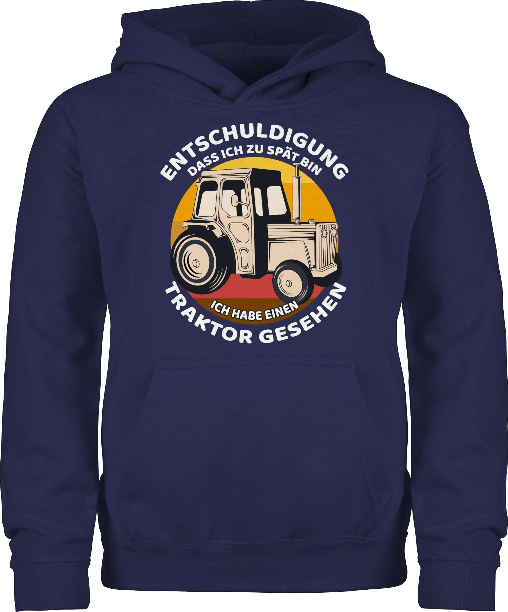 Shirtracer Hoodie Entschuldigung dass ich zu spät bin - Traktor Kinder Fahrzeuge 3 Navy Blau