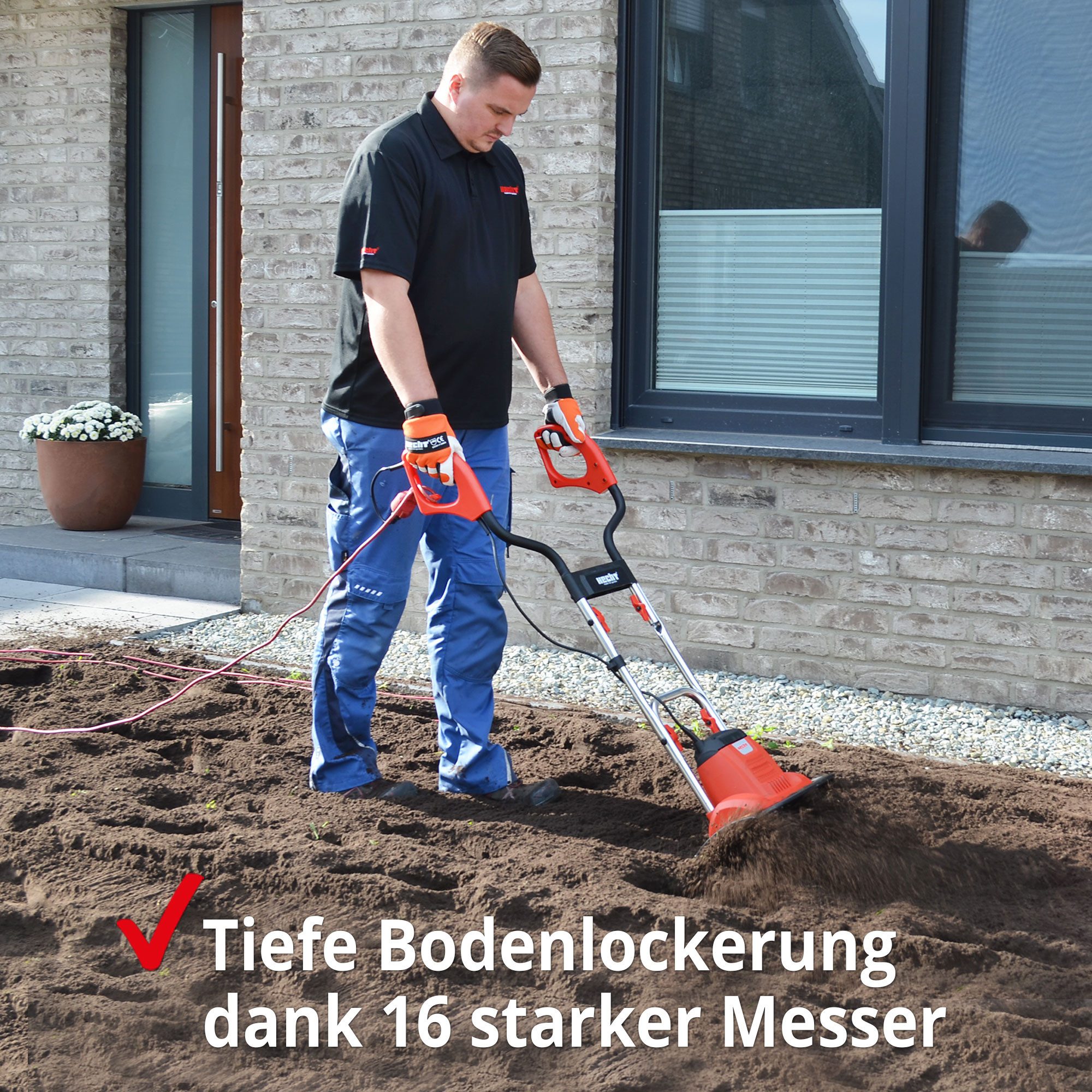 Hecht Elektromotorhacke Gartenfräse 1000 W 16 günstig online kaufen