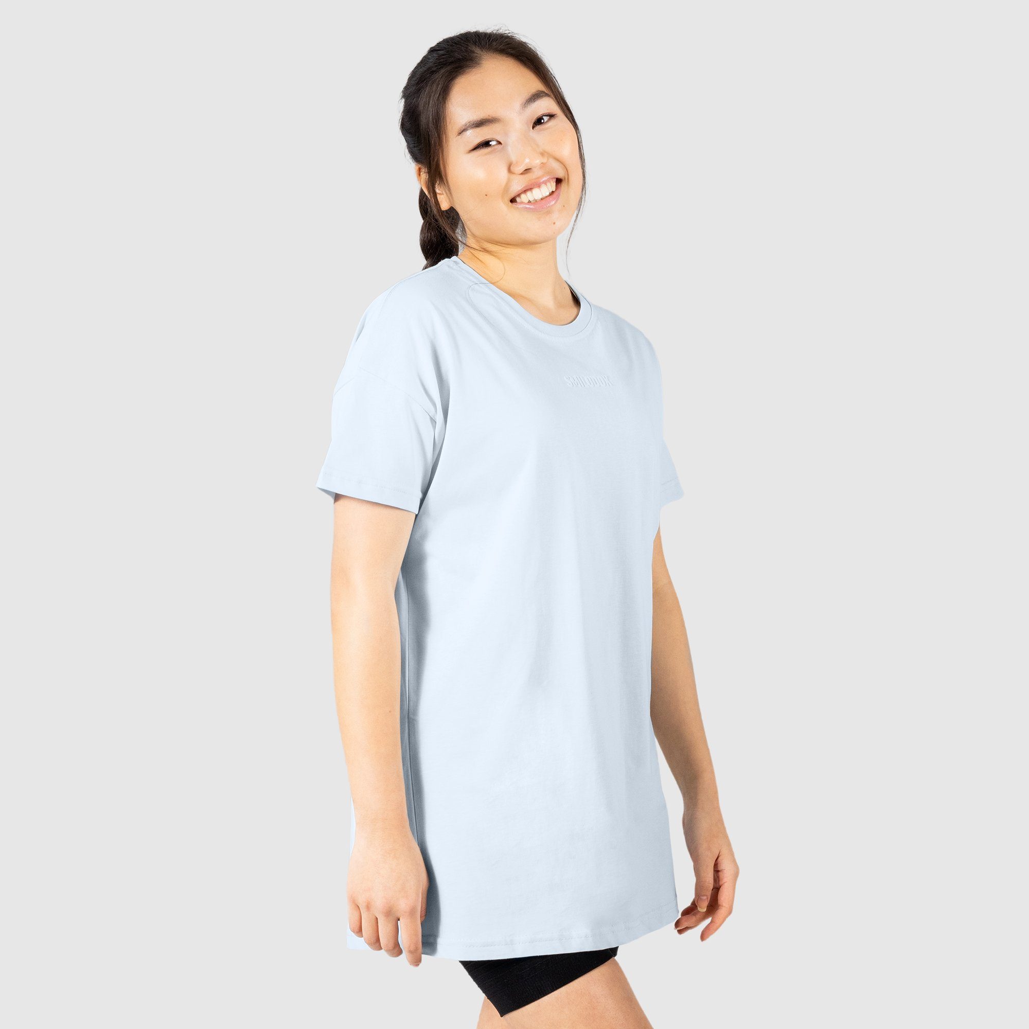 Smilodox T-Shirt Cheryl Oversize, Hellblau 100% Baumwolle