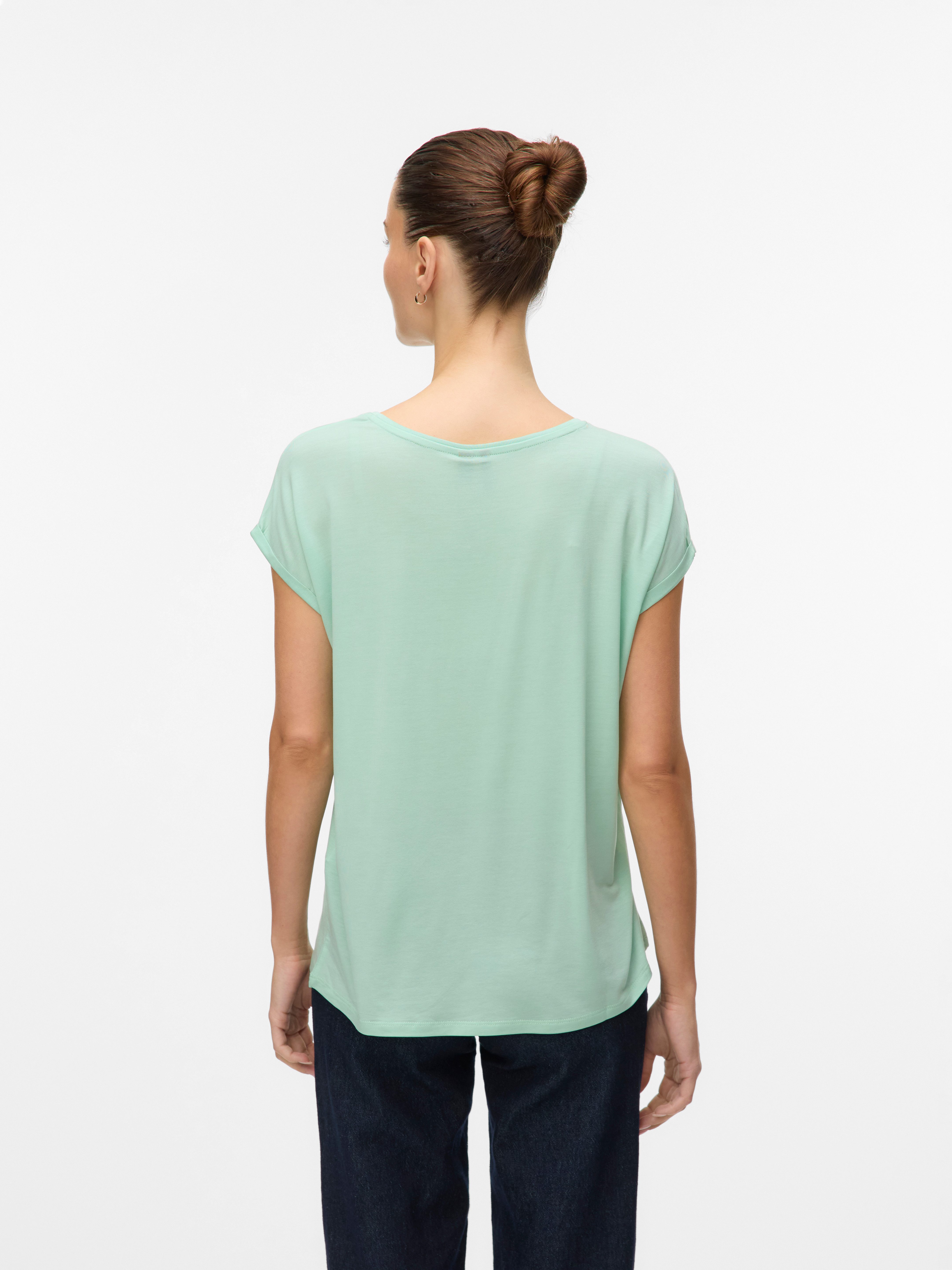 Vero Moda Rundhalsshirt VMAVA PLAIN SS TOP GAJRS NOOS Materialmix, regular günstig online kaufen