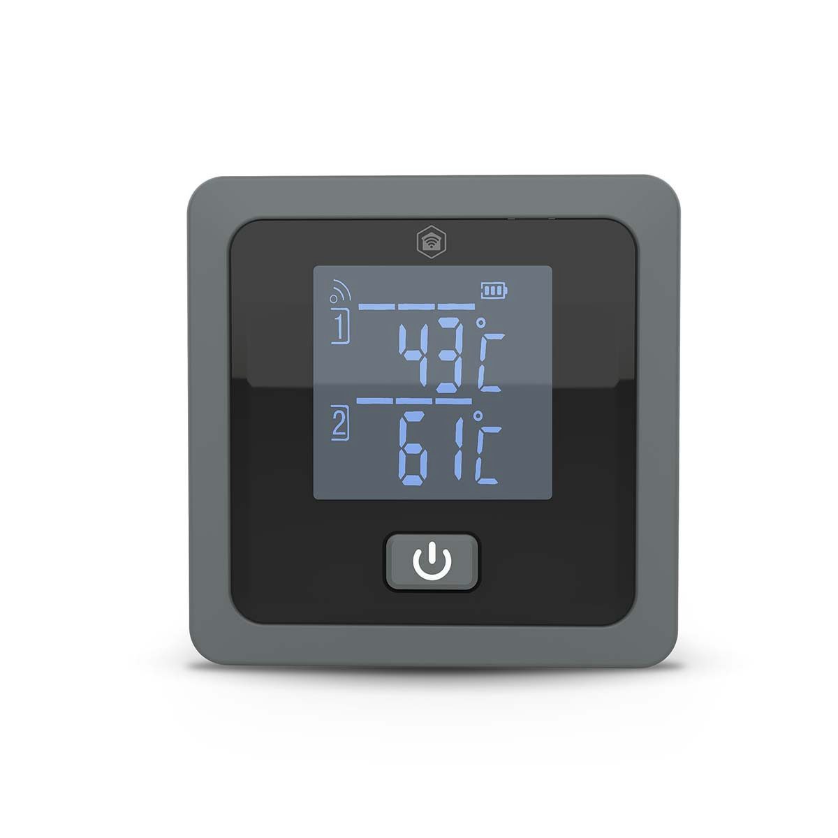 Nedis Grillthermometer BTKAT10GY, 1-tlg., Bluetooth, zwei Sonden, App-Benachrichtigung für Temperaturkontrolle.