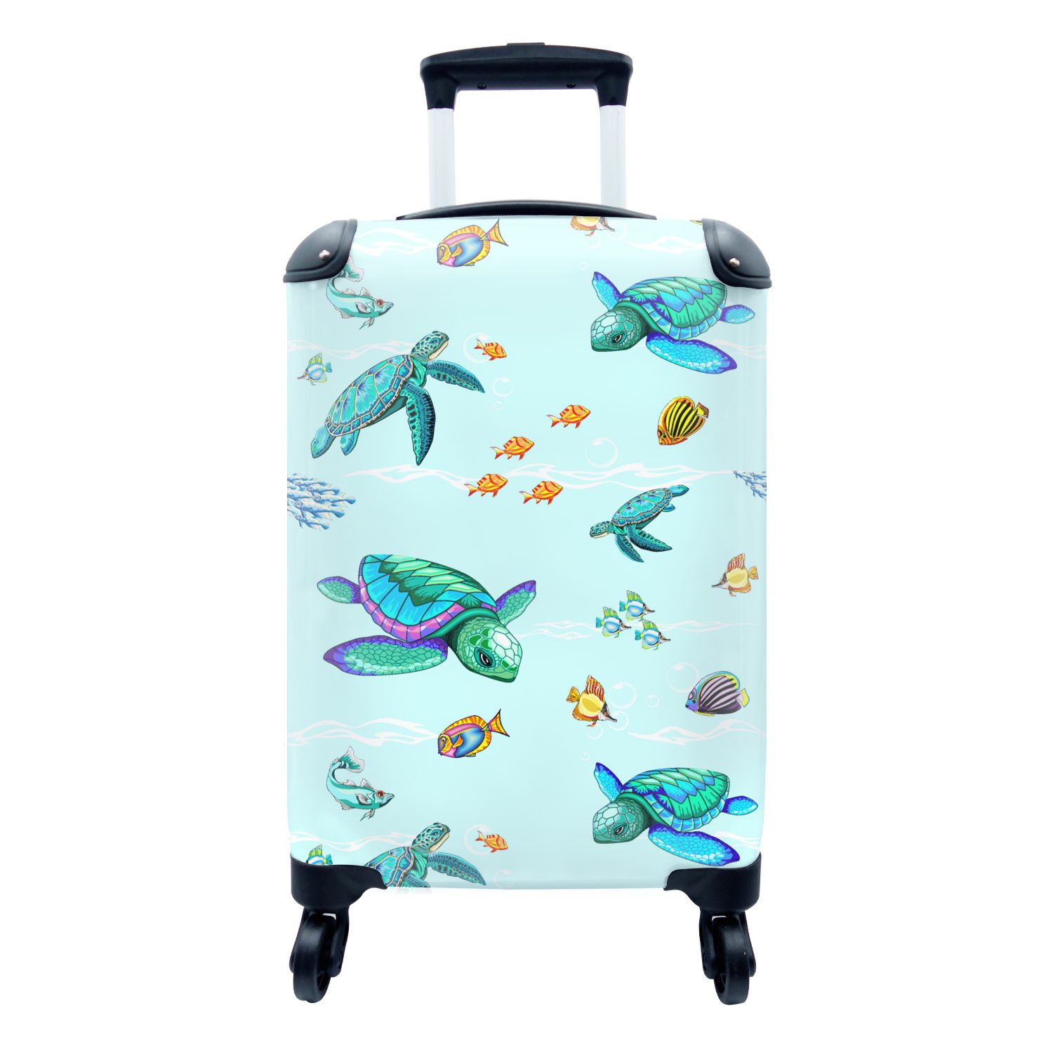 Handgepäckkoffer Regenbogen - Schildkröte - Fisch - Wasser - Muster